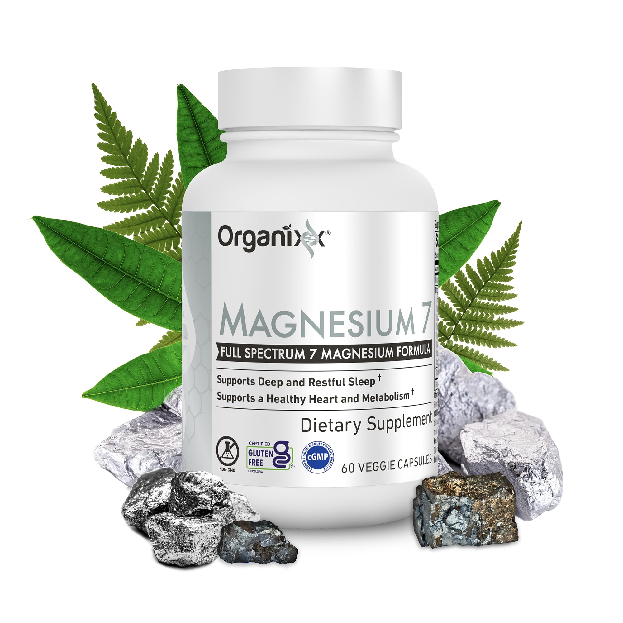 Foto 3 pulgar | Suplemento Organixx Magnesium 7 Con Vitamina B6 Y Manganeso 60c - Venta Internacional.