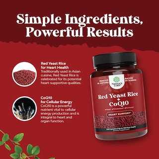 Foto 4 | Suplemento De Arroz De Levadura Roja Artesanal De Natures, 1200 Mg Con 100 Mg De Coq10 - Venta Internacional.