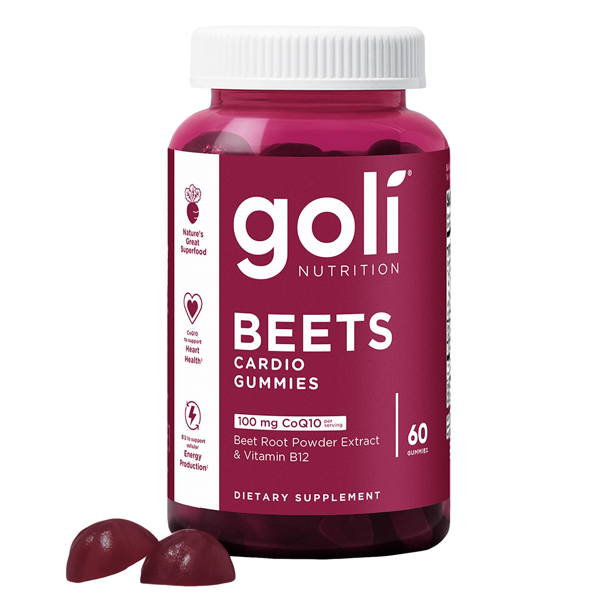 Foto 2 pulgar | Suplemento Goli Beets Cardio Gummy, 60 Unidades, 100 Mg De Coq10 - Venta Internacional.