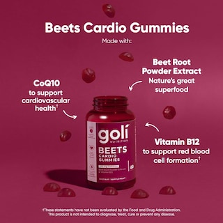 Foto 2 | Suplemento Goli Beets Cardio Gummy, 60 Unidades, 100 Mg De Coq10 - Venta Internacional.