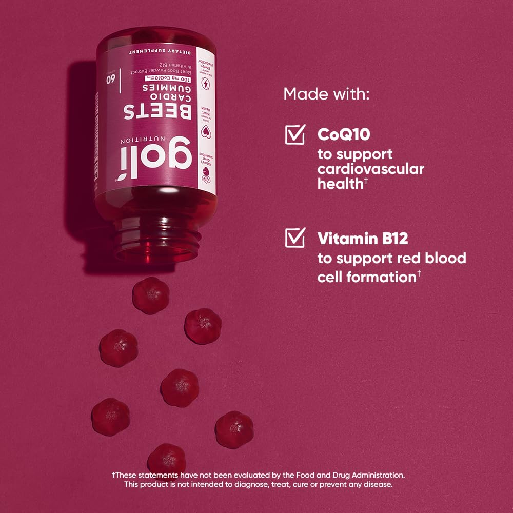 Foto 5 pulgar | Suplemento Goli Beets Cardio Gummy, 60 Unidades, 100 Mg De Coq10 - Venta Internacional.