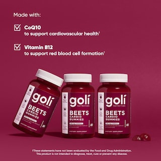 Foto 5 | Suplemento Goli Beets Cardio Gummy, 60 Unidades, 100 Mg De Coq10 - Venta Internacional.
