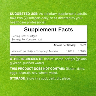 Foto 2 | Suplementos De Vitamina E, Suplemento De Oferta De 1000 Ui, 240 Cápsulas Blandas - Venta Internacional.