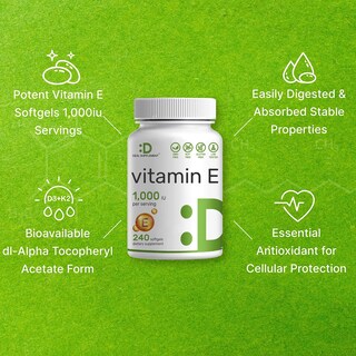 Foto 4 | Suplementos De Vitamina E, Suplemento De Oferta De 1000 Ui, 240 Cápsulas Blandas - Venta Internacional.