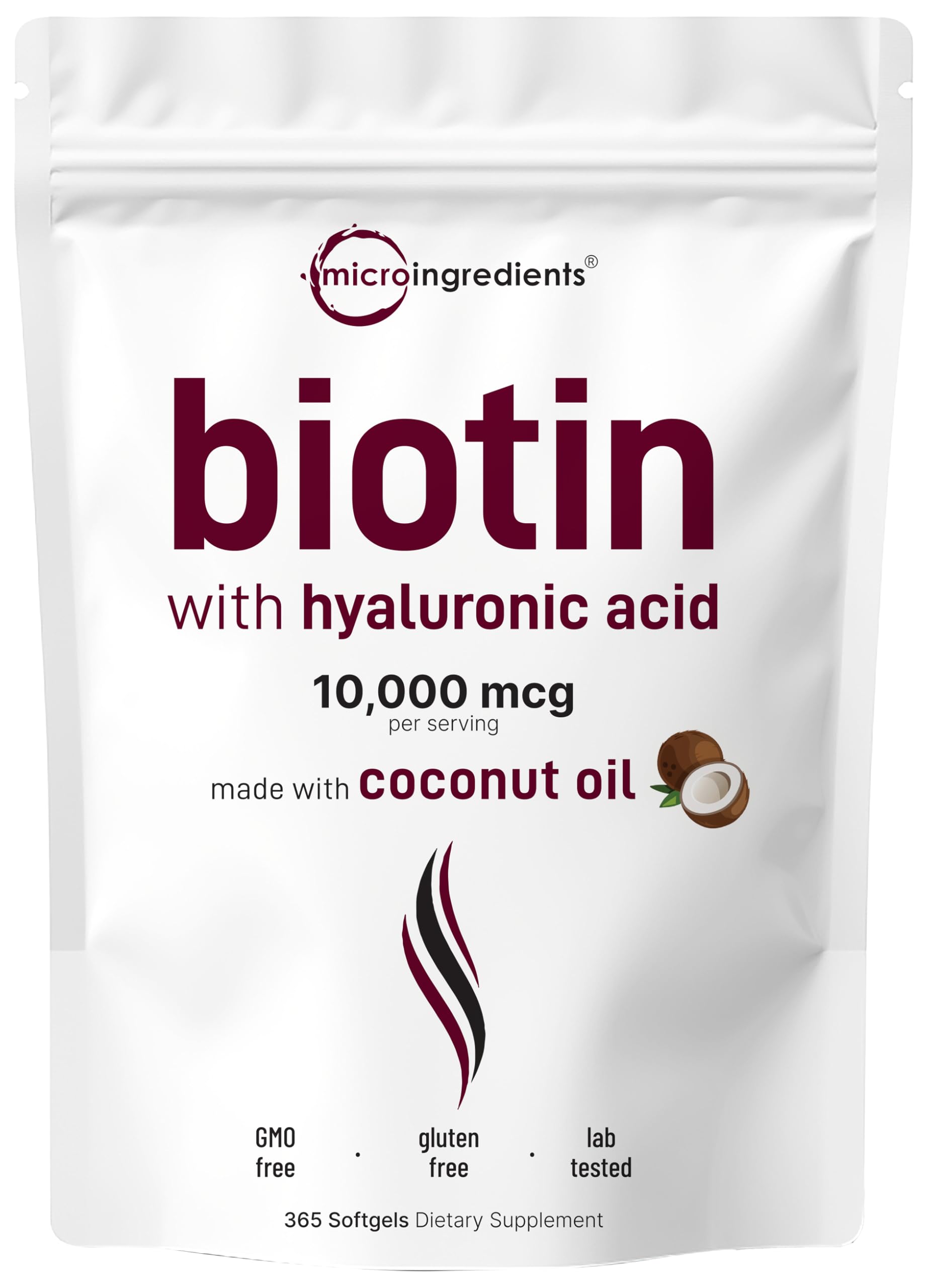 Suplemento De Microingredientes De Biotina De 10,000 Mcg Con Ácido Hialurónico De 25 Mg - Venta Internacional.