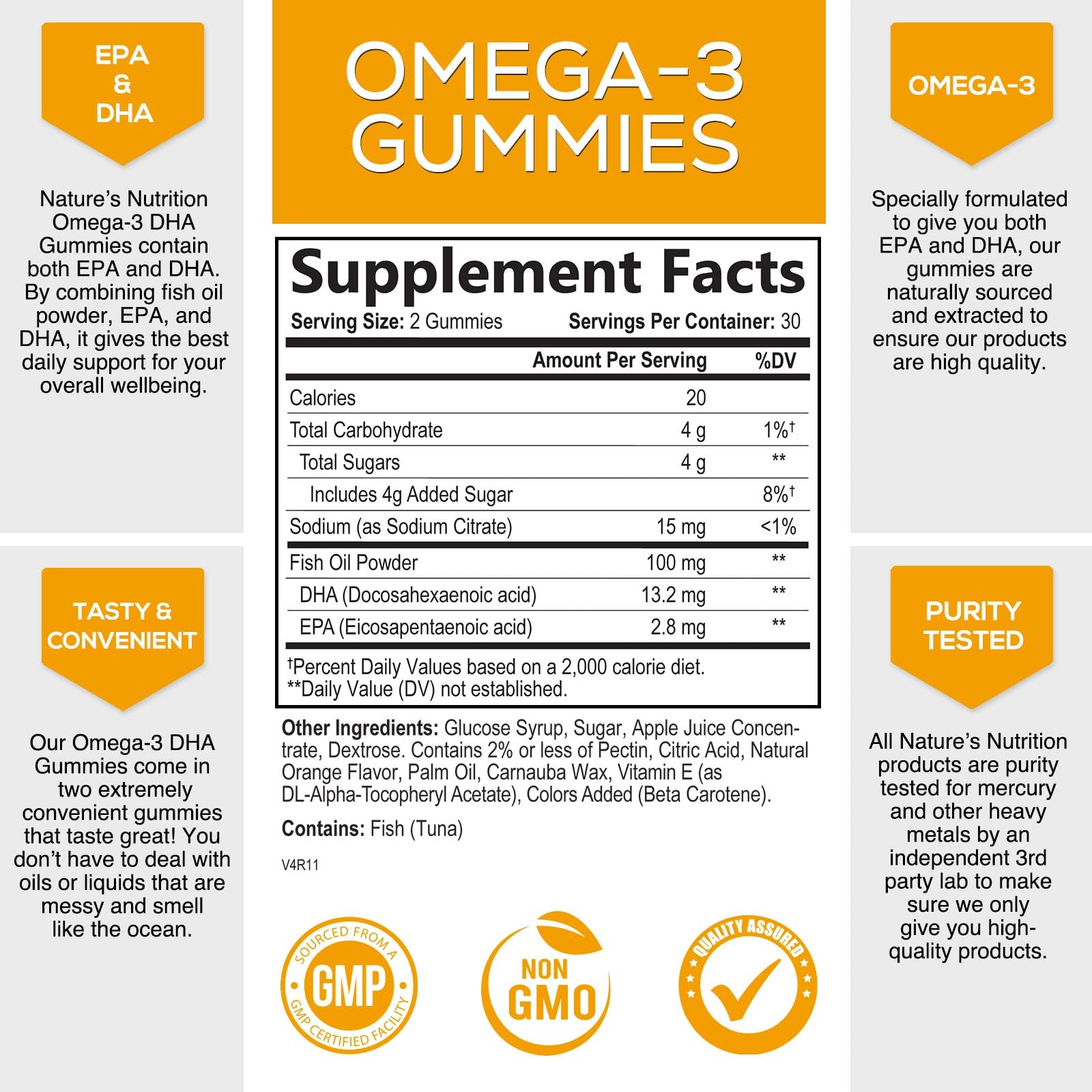 Foto 3 pulgar | Gomitas De Aceite De Pescado Omega 3 Supplement Nature's Nutrition 60 - Venta Internacional.