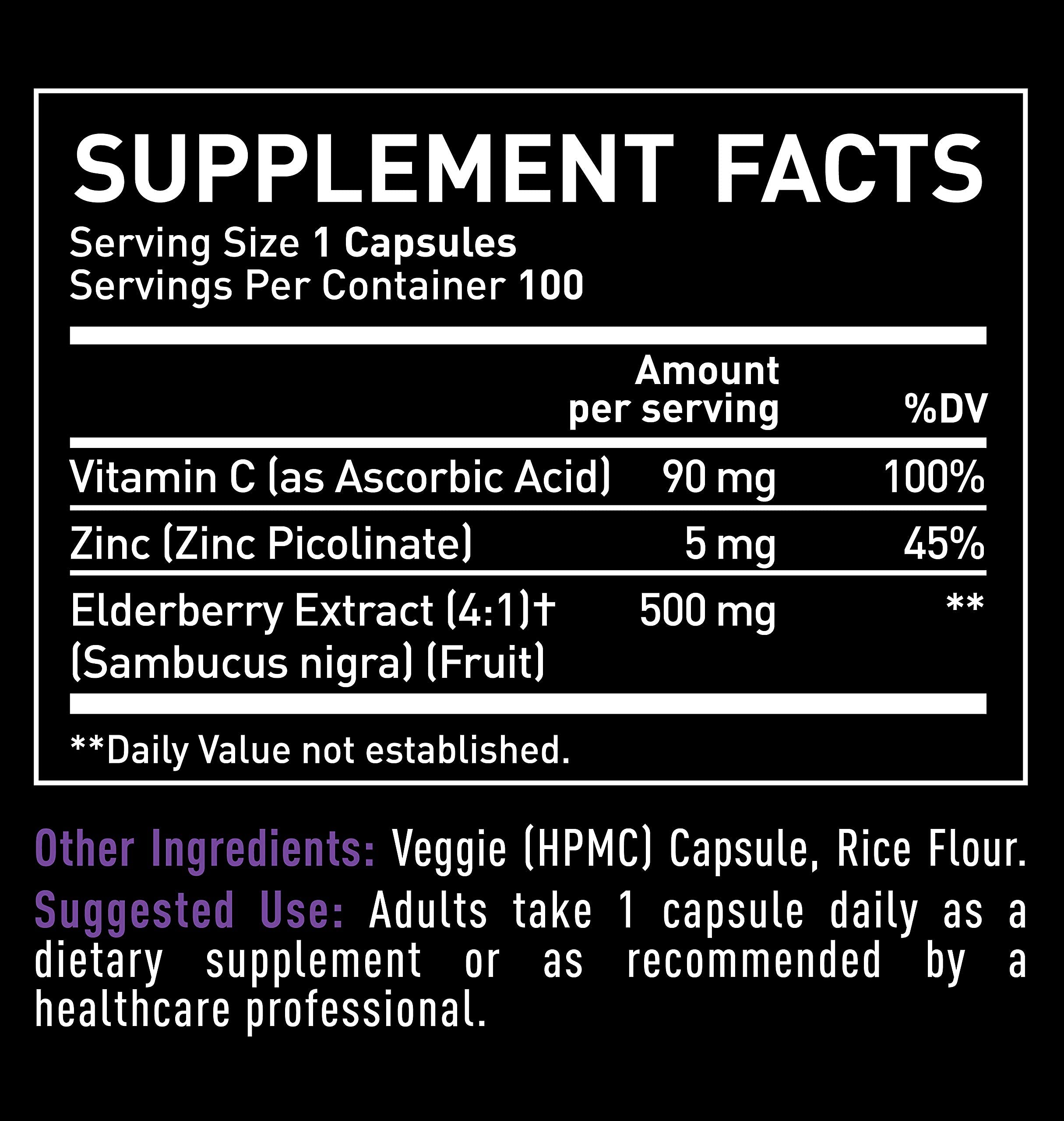 Foto 5 pulgar | Cápsulas De Saúco Zeal Naturals Max Strength, Zinc Y Vitamina C - Venta Internacional.