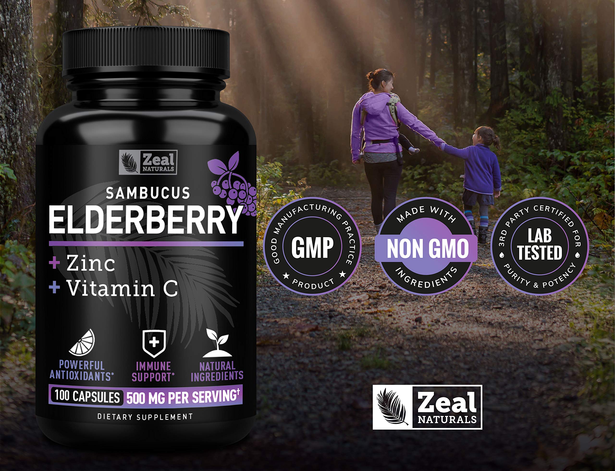 Foto 5 | Cápsulas De Saúco Zeal Naturals Max Strength, Zinc Y Vitamina C - Venta Internacional.