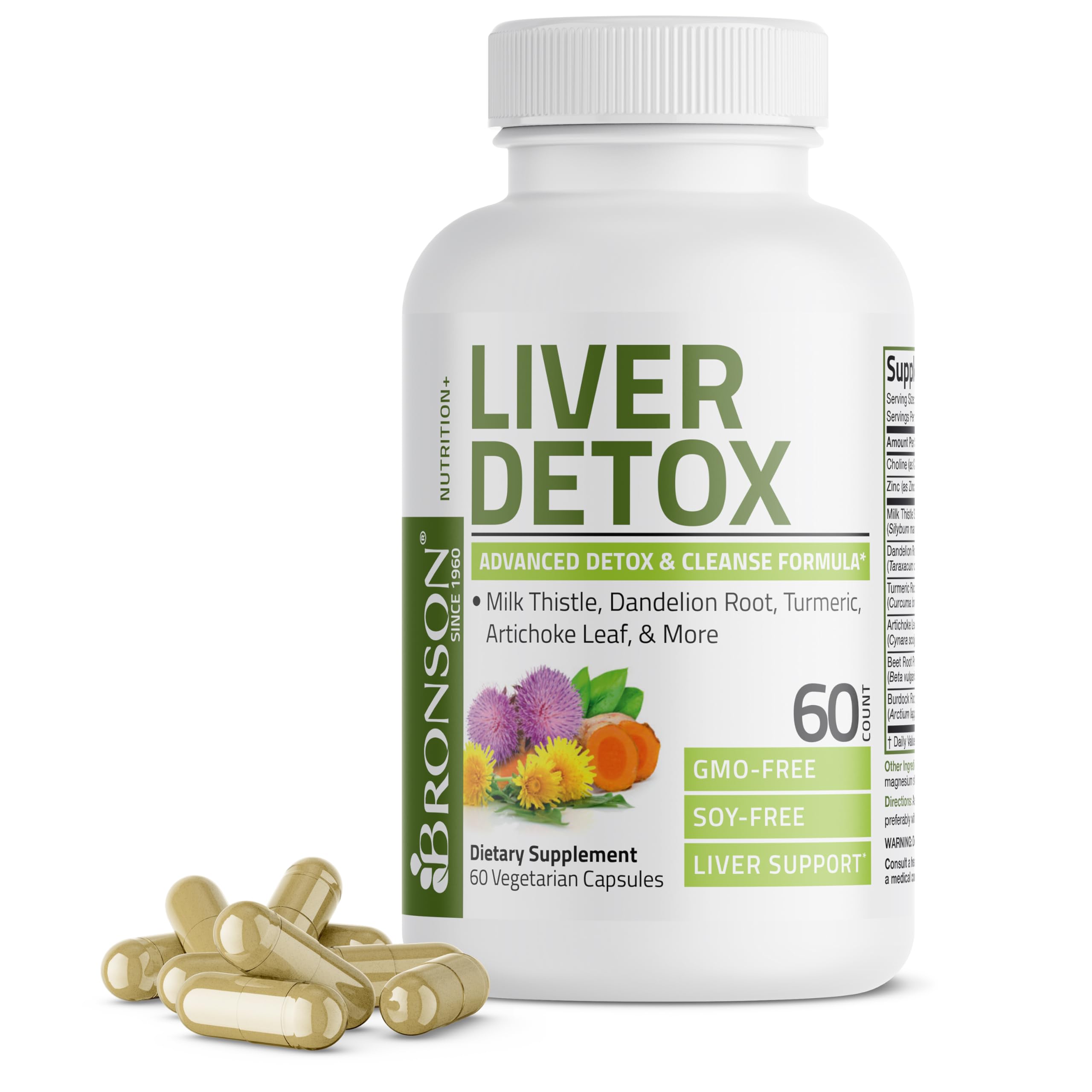 Foto 2 pulgar | Suplemento Bronson Liver Detox Advanced 60 Cápsulas - Venta Internacional.