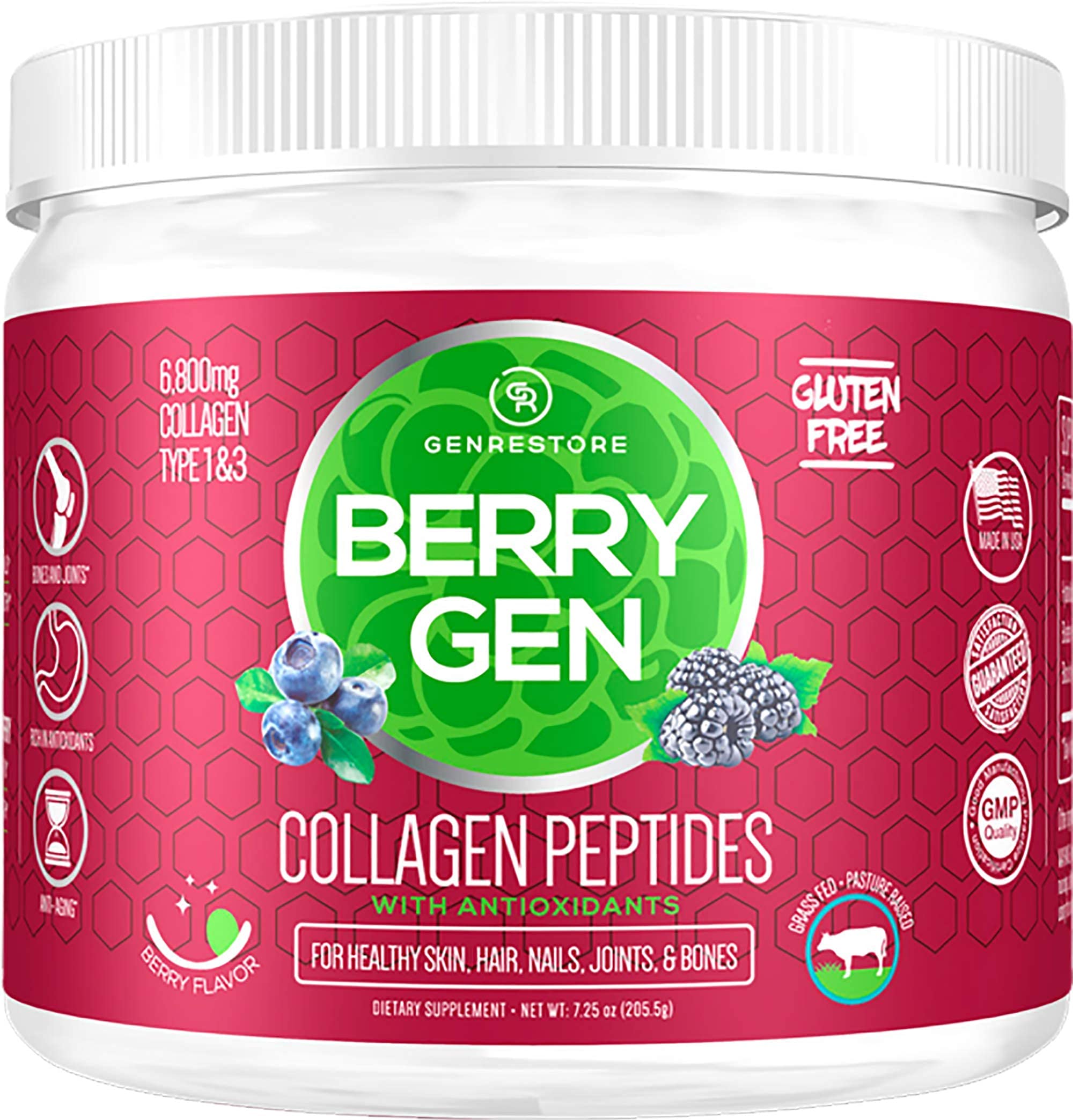 Foto 2 pulgar | Colágeno En Polvo Berry Gen Restore Con Antioxidantes De Extractos De Moras Y Arándanos, 30 Porcione - Venta Intern