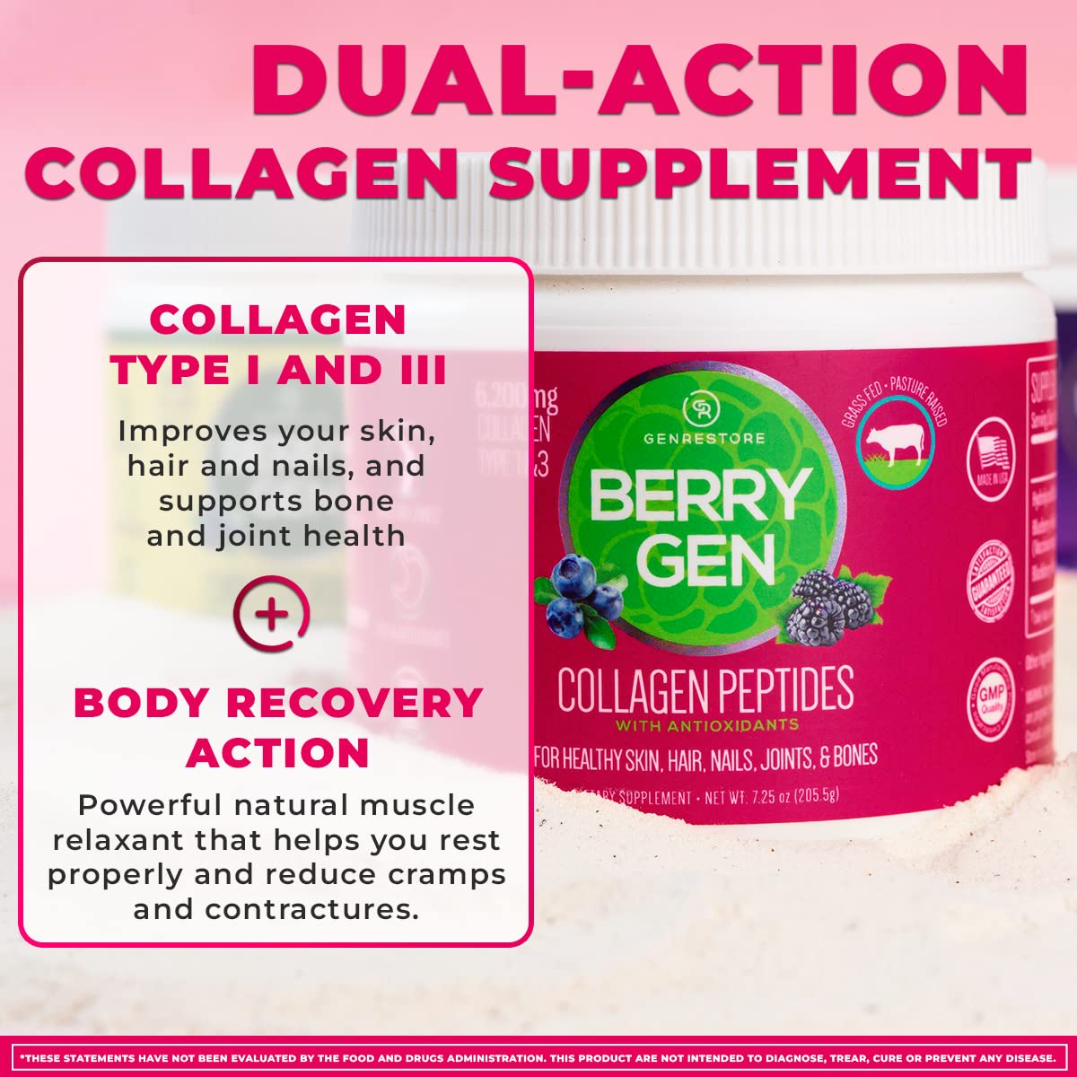 Foto 4 pulgar | Colágeno En Polvo Berry Gen Restore Con Antioxidantes De Extractos De Moras Y Arándanos, 30 Porcione - Venta Intern