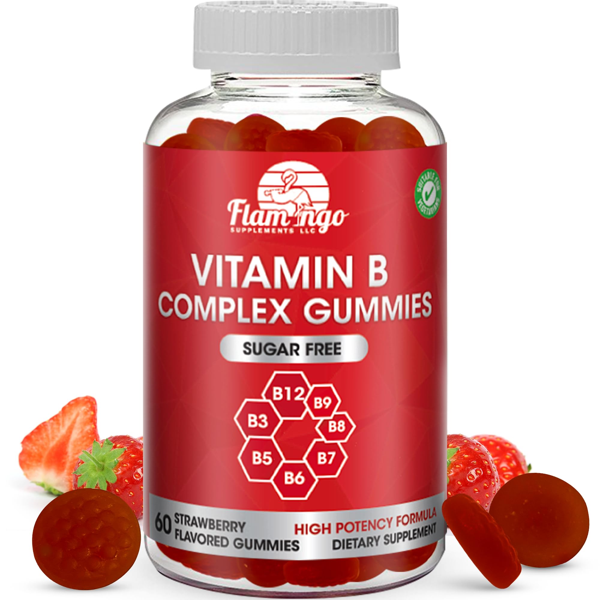 Gomitas De Supplement Flamingo Supplements Sin Azúcar Con Complejo B - Venta Internacional.