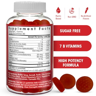 Foto 3 | Gomitas De Supplement Flamingo Supplements Sin Azúcar Con Complejo B - Venta Internacional.