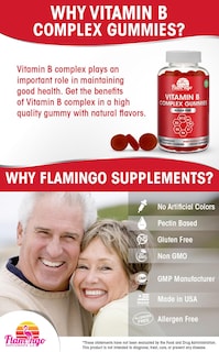 Foto 4 | Gomitas De Supplement Flamingo Supplements Sin Azúcar Con Complejo B - Venta Internacional.