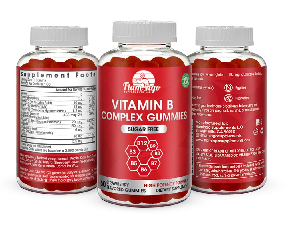 Foto 5 | Gomitas De Supplement Flamingo Supplements Sin Azúcar Con Complejo B - Venta Internacional.