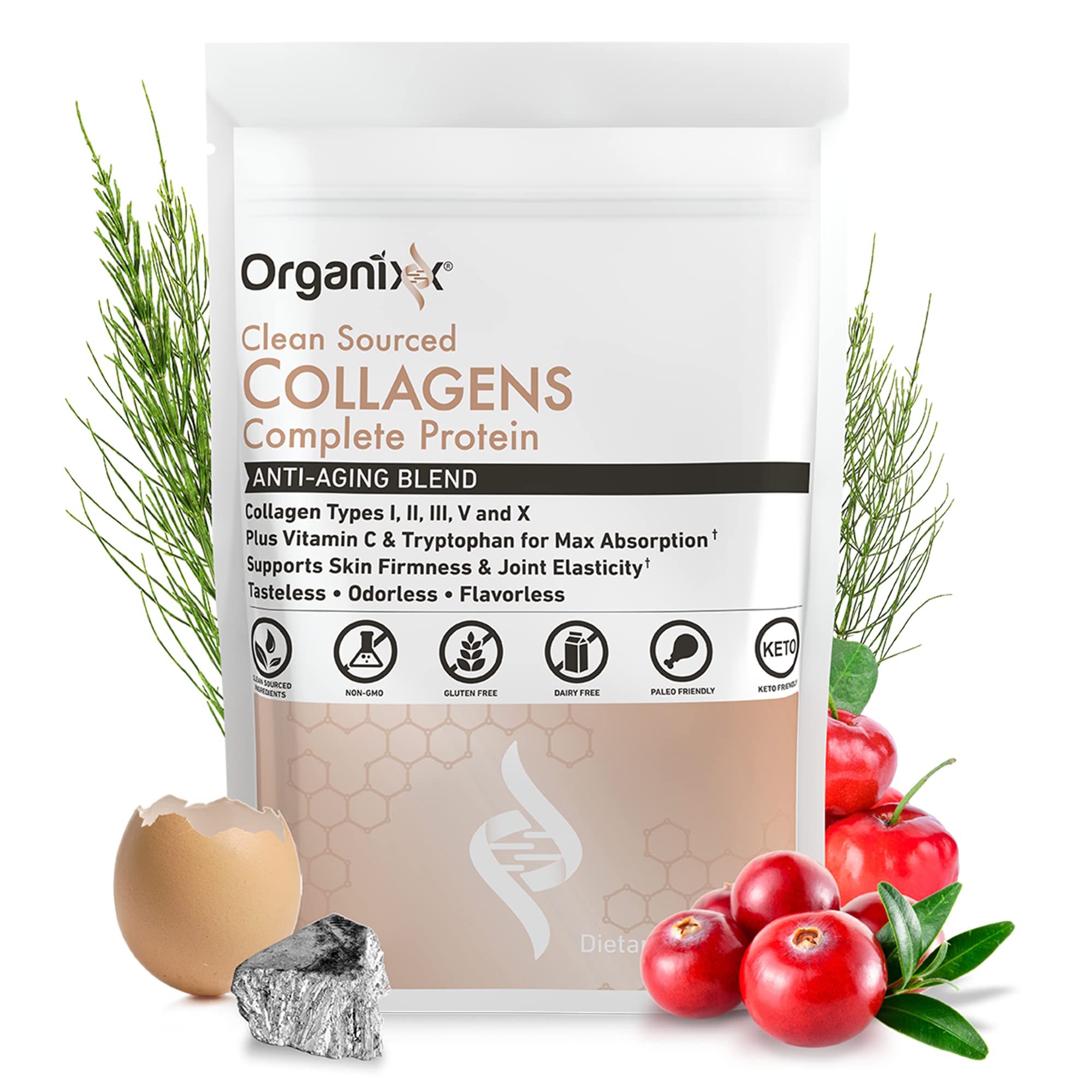 Foto 3 pulgar | Colágeno En Polvo Organixx Clean Sourced Con Vitamina C, 20 Unidades - Venta Internacional.