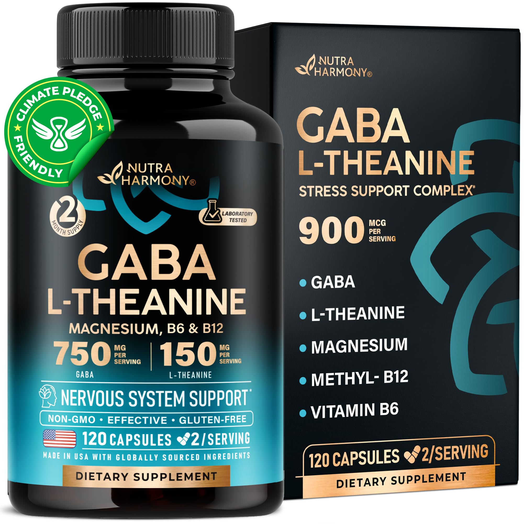 Foto 2 pulgar | Suplemento Nutraharmony Gaba L-teanina 900 Mg Con Magnesio - Venta Internacional.
