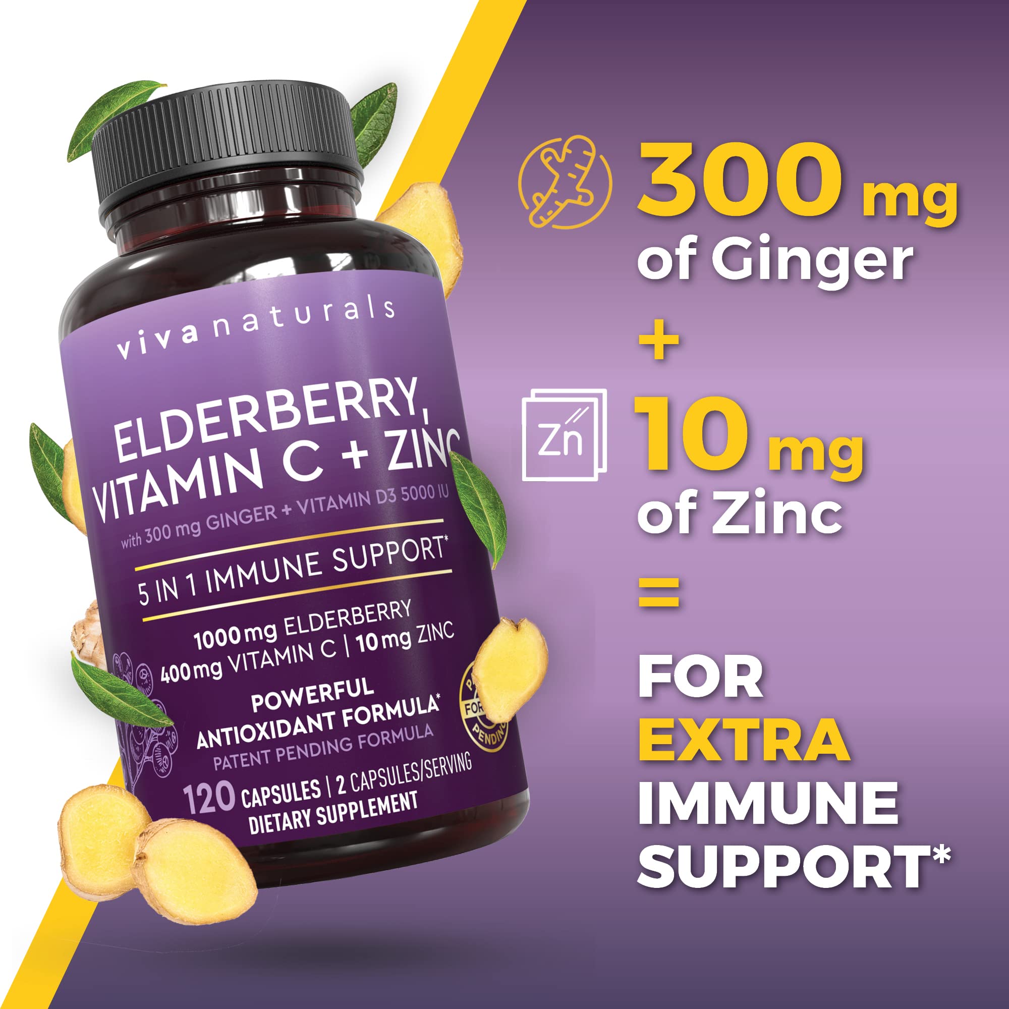 Foto 7 pulgar | Suplemento Viva Naturals Elderberry Con Vitamina C, D Y Zinc - Venta Internacional.