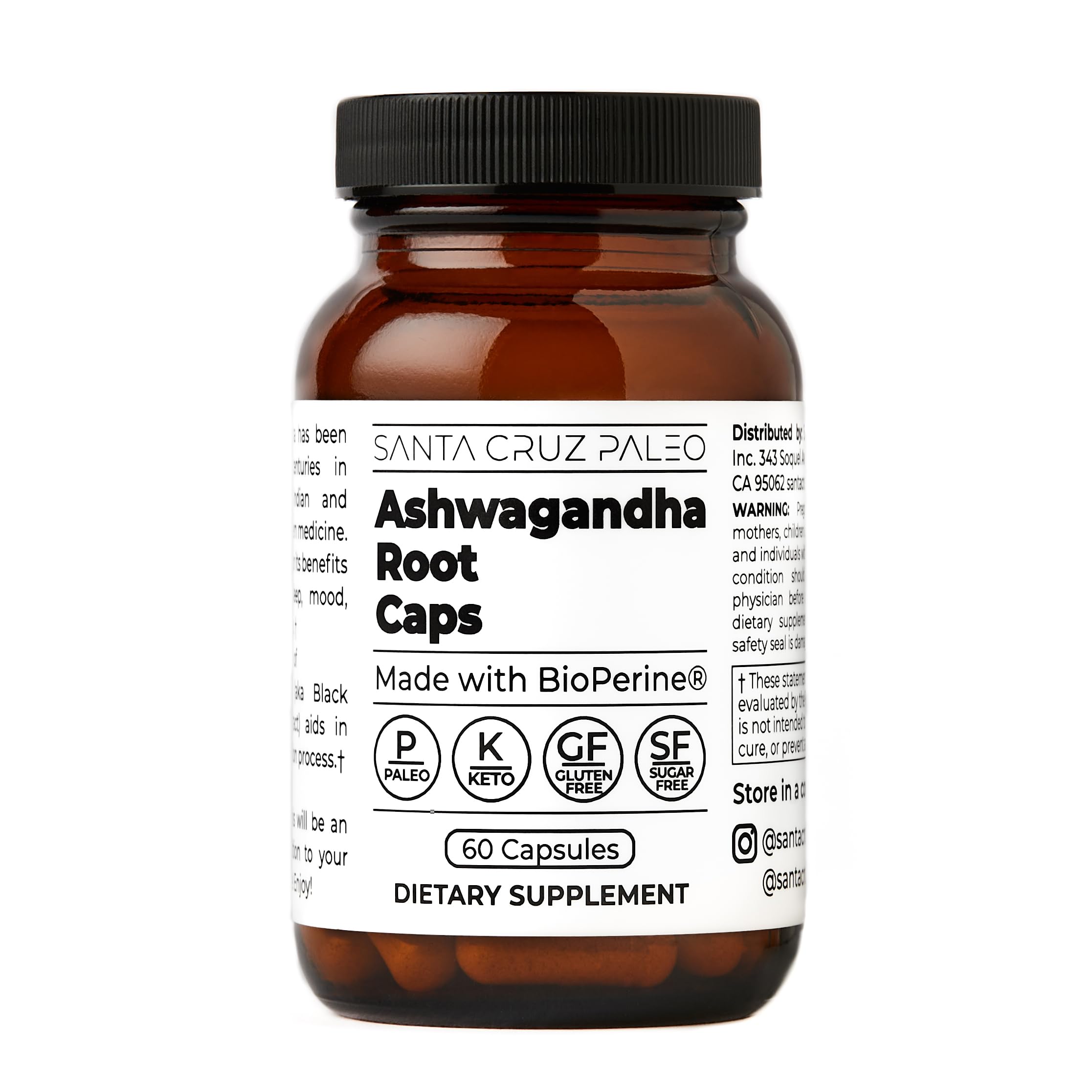 Foto 2 pulgar | Suplemento Santa Cruz Paleo Ashwagandha En Cápsulas 600 Mg X 60 - Venta Internacional.