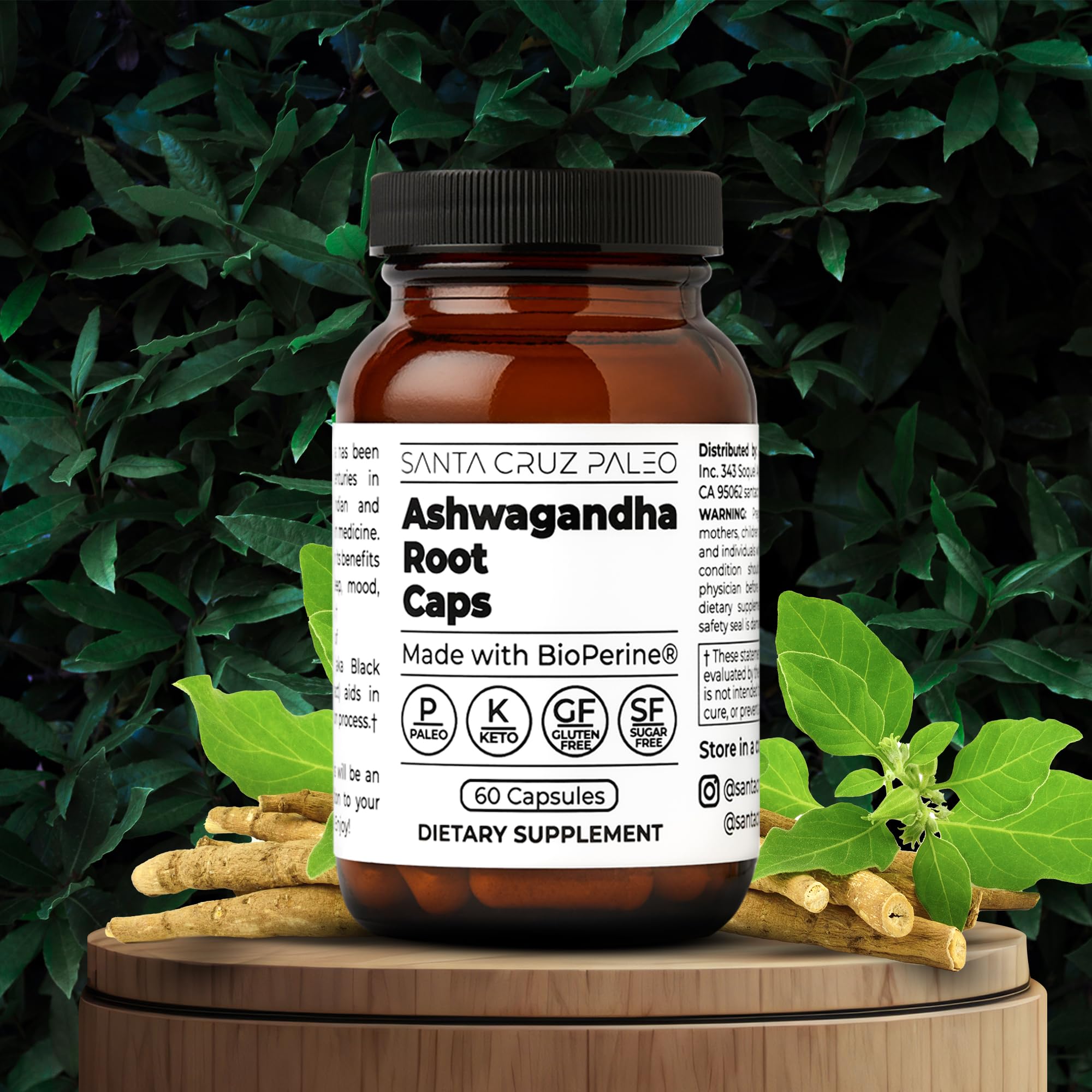 Foto 3 pulgar | Suplemento Santa Cruz Paleo Ashwagandha En Cápsulas 600 Mg X 60 - Venta Internacional.