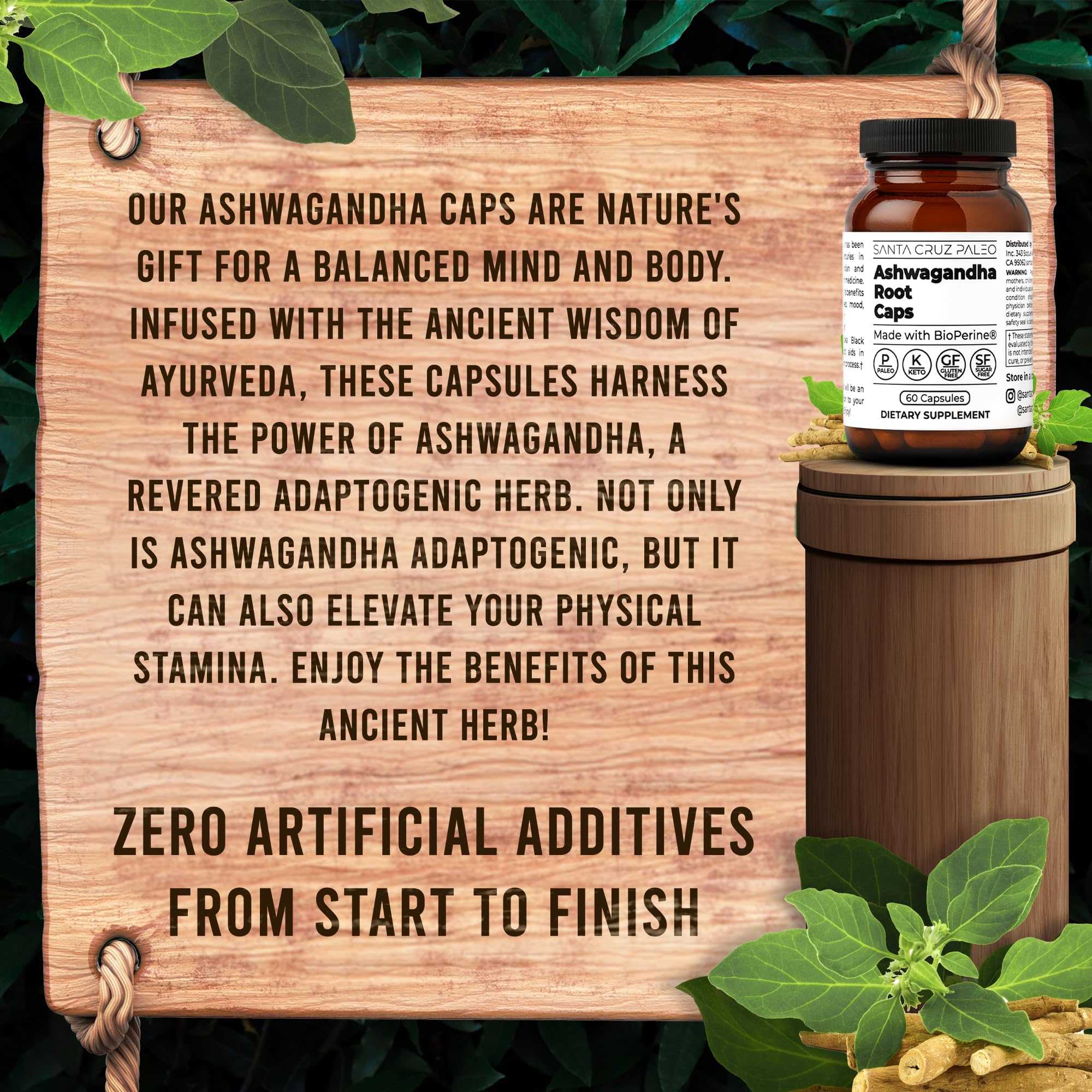 Foto 4 | Suplemento Santa Cruz Paleo Ashwagandha En Cápsulas 600 Mg X 60 - Venta Internacional.