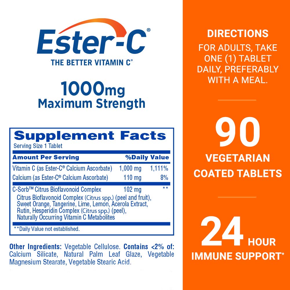 Foto 3 pulgar | Suplemento Ester-c De Vitamina C, 1000 Mg, 90 Comprimidos Recubiertos - Venta Internacional.