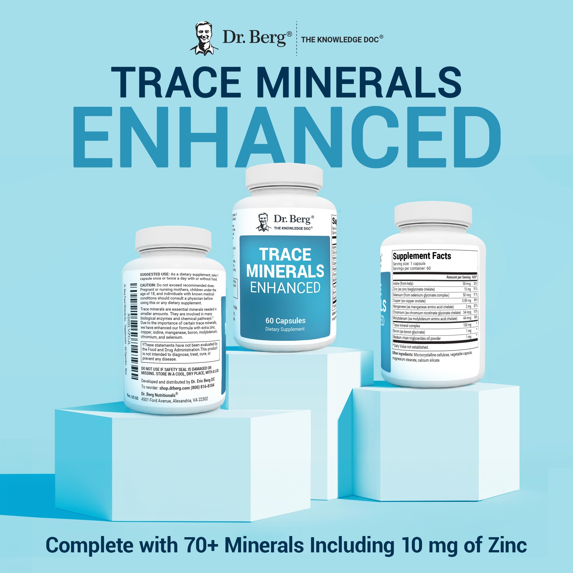 Foto 7 pulgar | Suplemento Dr. Berg Trace Minerals Enhanced Complex 60 Cápsulas - Venta Internacional.