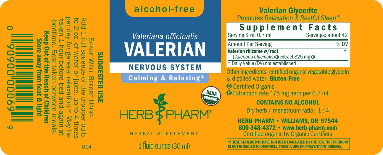 Foto 3 pulgar | Suplemento Para Dormir Herb Pharm, Raíz De Valeriana Orgánica, 30 Ml - Venta Internacional.