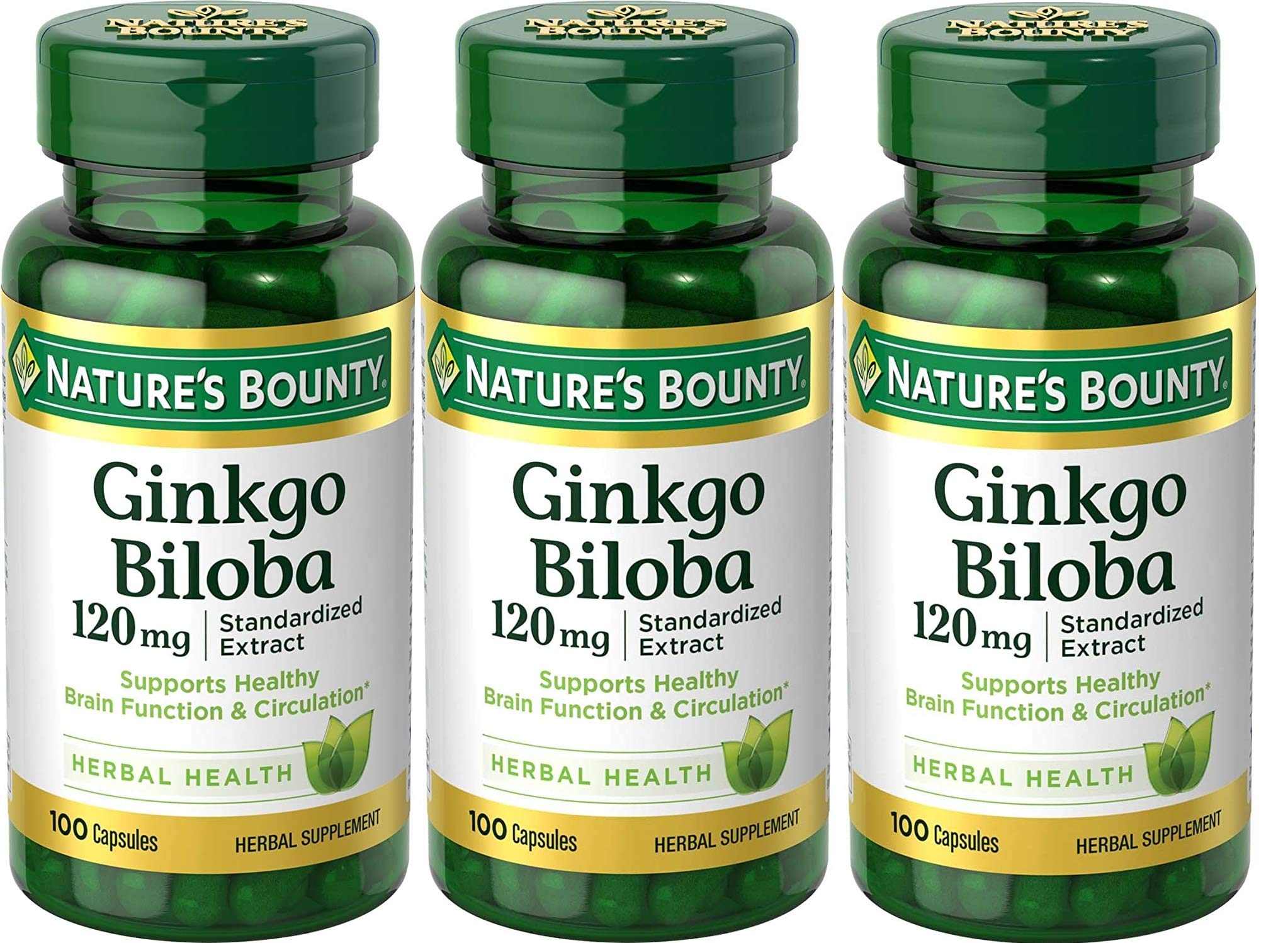 Foto 2 pulgar | Suplemento Nature's Bounty Ginkgo Biloba 120 Mg 100 Cápsulas - Venta Internacional.