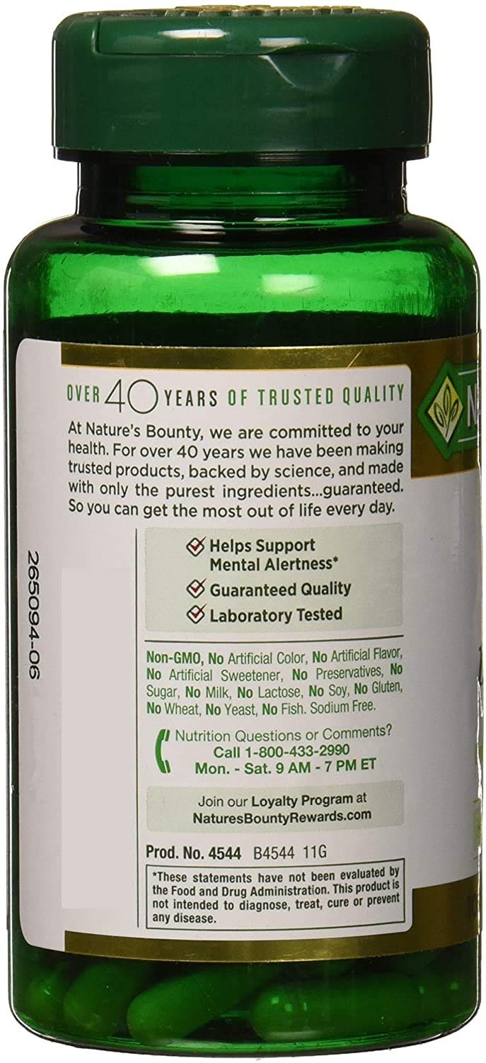 Foto 3 pulgar | Suplemento Nature's Bounty Ginkgo Biloba 120 Mg 100 Cápsulas - Venta Internacional.