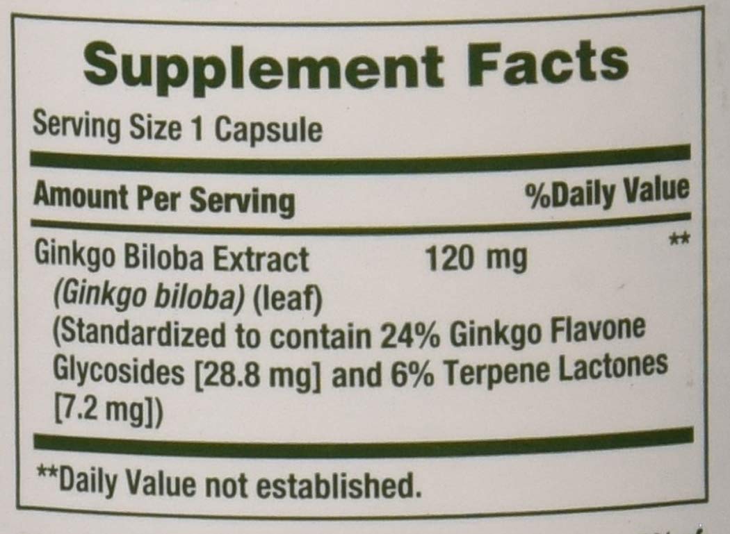Foto 6 pulgar | Suplemento Nature's Bounty Ginkgo Biloba 120 Mg 100 Cápsulas - Venta Internacional.