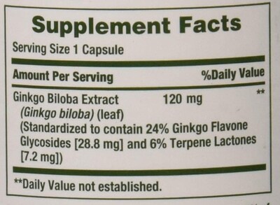 Foto 5 | Suplemento Nature's Bounty Ginkgo Biloba 120 Mg 100 Cápsulas - Venta Internacional.