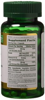 Foto 3 | Suplemento Nature's Bounty Gentle Iron 28 Mg 90 Cápsulas - Venta Internacional.