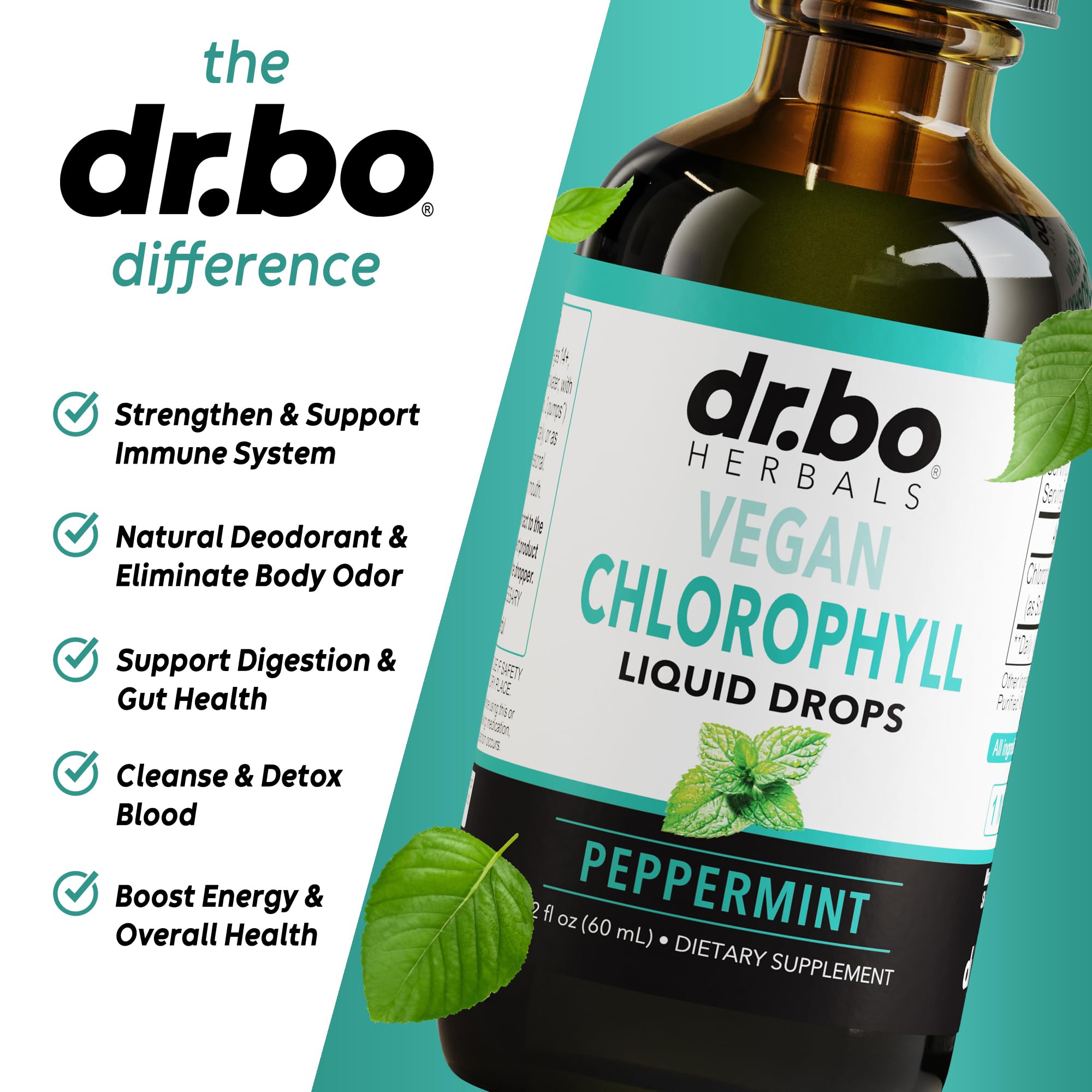 Foto 4 | Suplemento En Gotas Líquidas De Clorofila Dr. Bo, 60 Ml, Vegano - Venta Internacional.