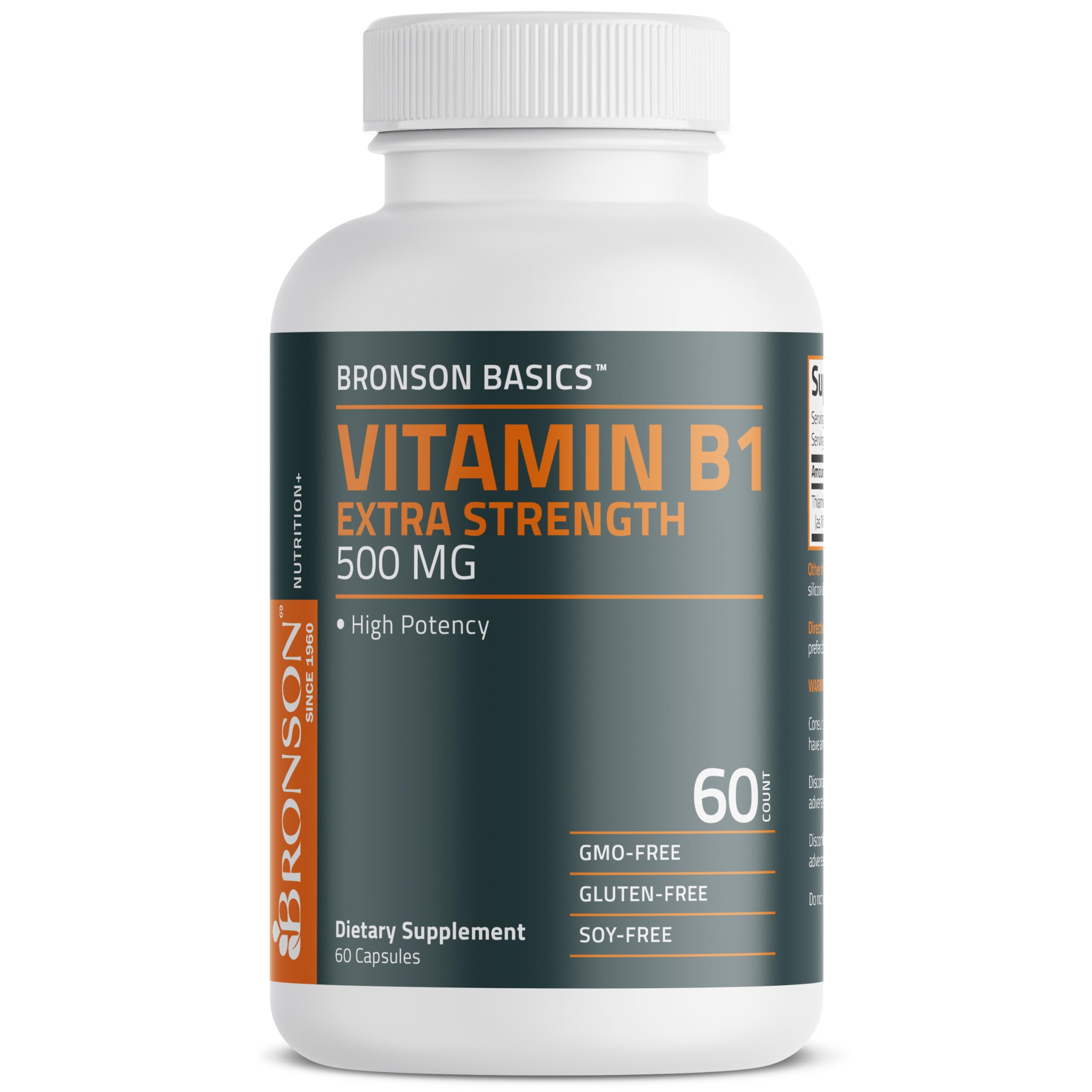 Foto 2 pulgar | Suplemento Bronson Vitamina B1 Extra Strength 500 Mg 60 Cápsulas - Venta Internacional.
