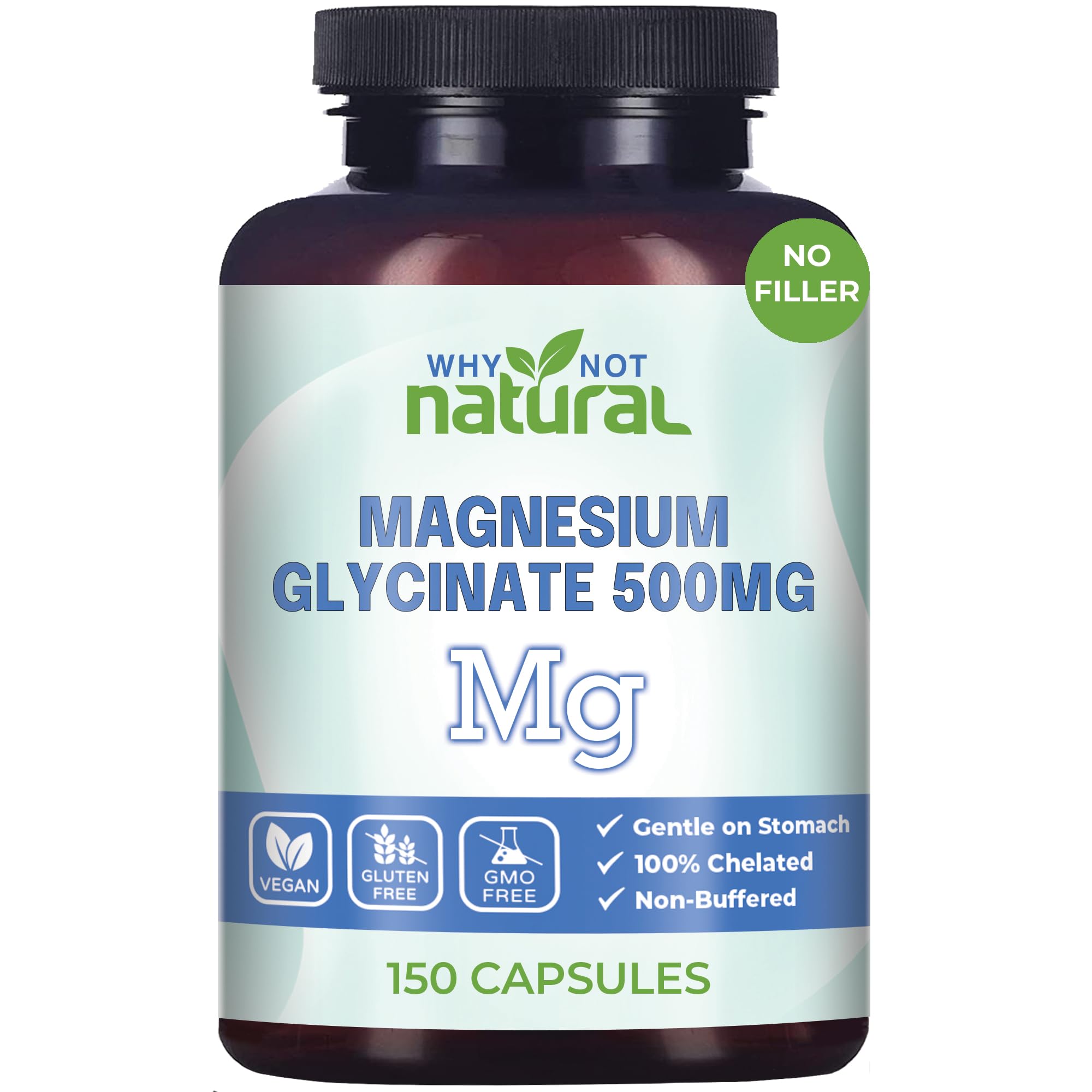 Foto 2 pulgar | Suplemento Why Not De Glicinato De Magnesio Natural En Cápsulas De 500 Mg - Venta Internacional.