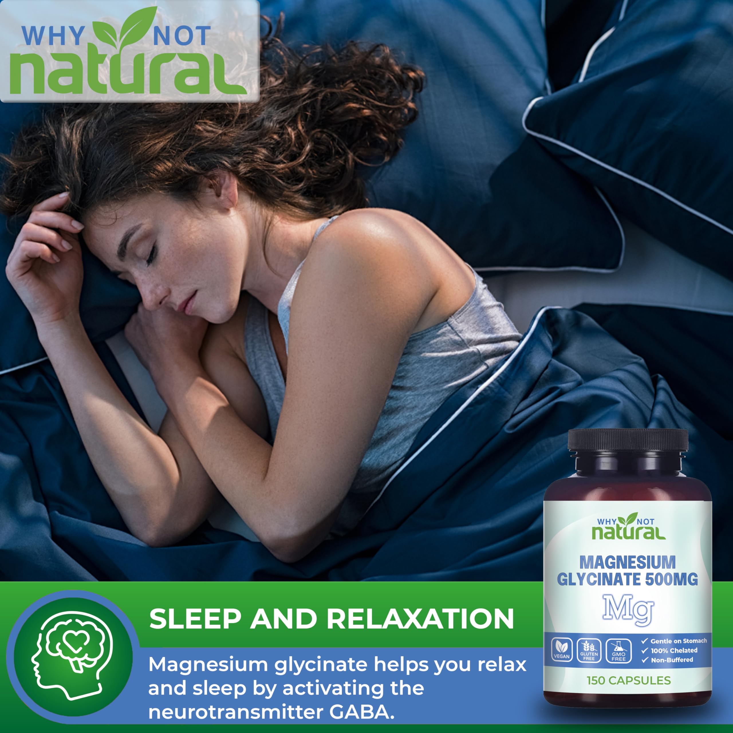 Foto 5 pulgar | Suplemento Why Not De Glicinato De Magnesio Natural En Cápsulas De 500 Mg - Venta Internacional.