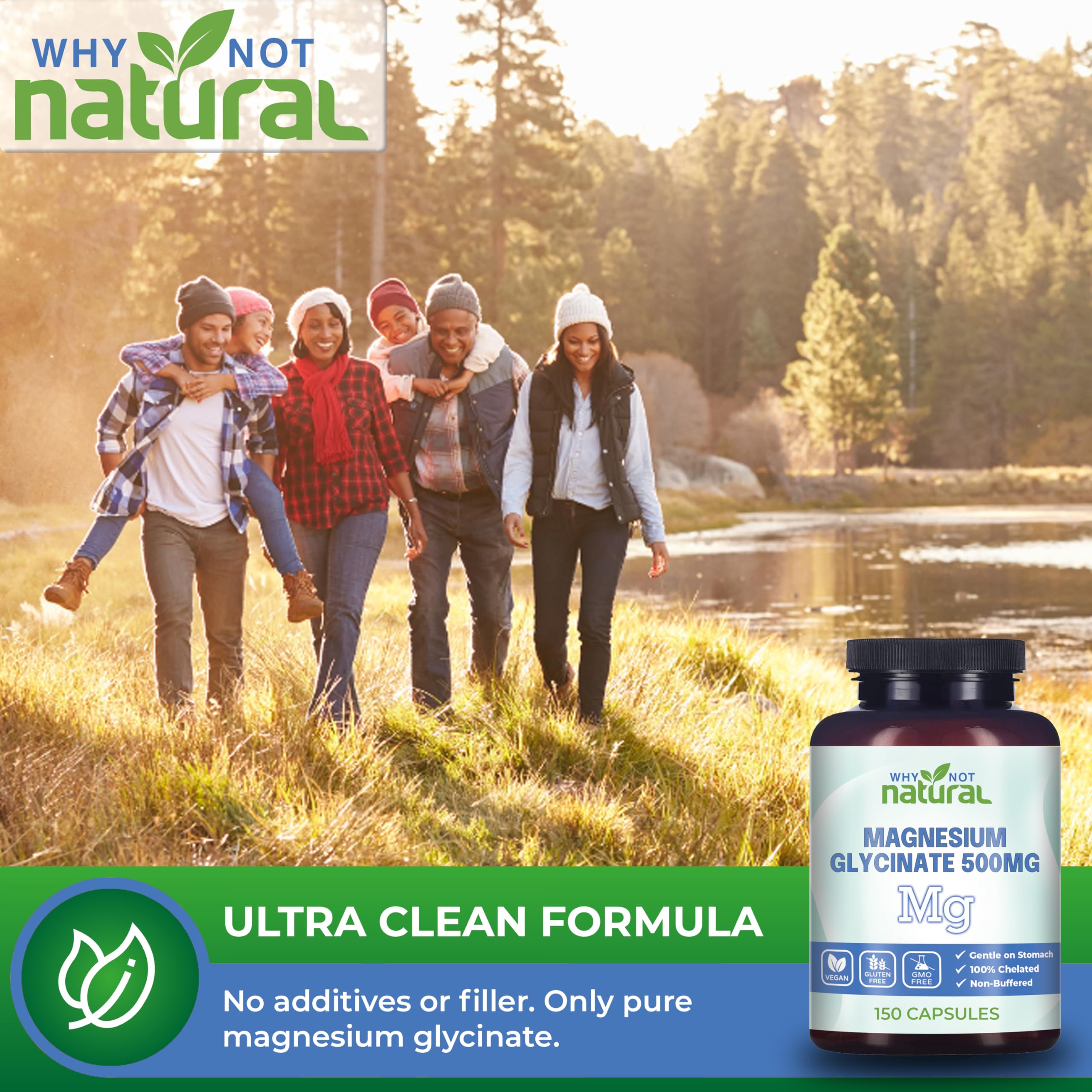 Foto 6 pulgar | Suplemento Why Not De Glicinato De Magnesio Natural En Cápsulas De 500 Mg - Venta Internacional.