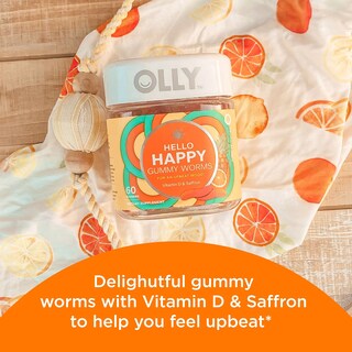 Foto 3 | Suplemento Olly Hello Happy Gommy Worms Mood Balance, 60 Unidades - Venta Internacional.