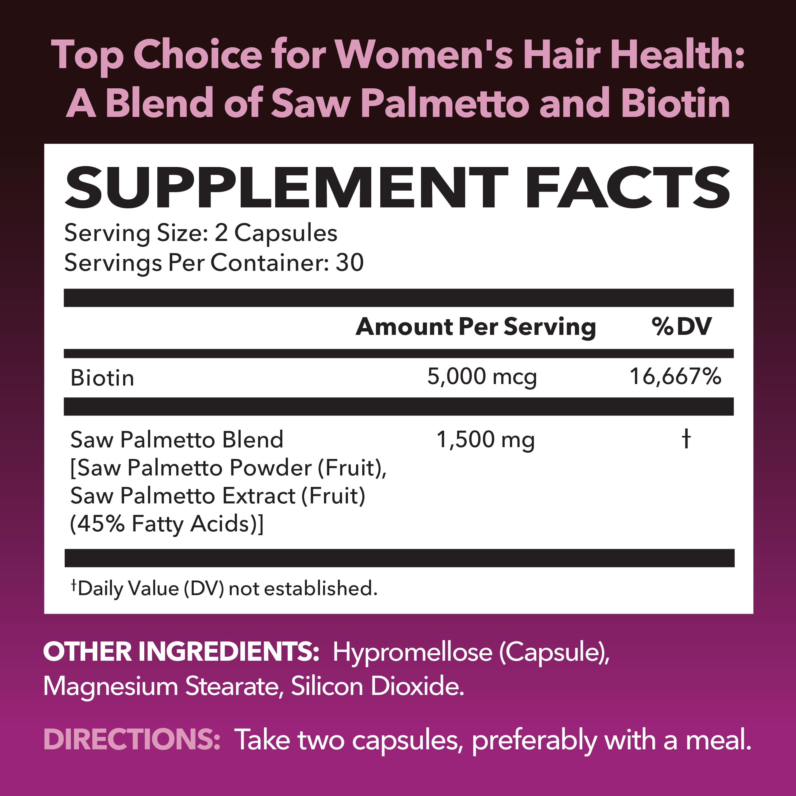 Foto 3 pulgar | Suplemento Havasu Nutrition Saw Palmetto + 5000 Mcg De Biotina - Venta Internacional.
