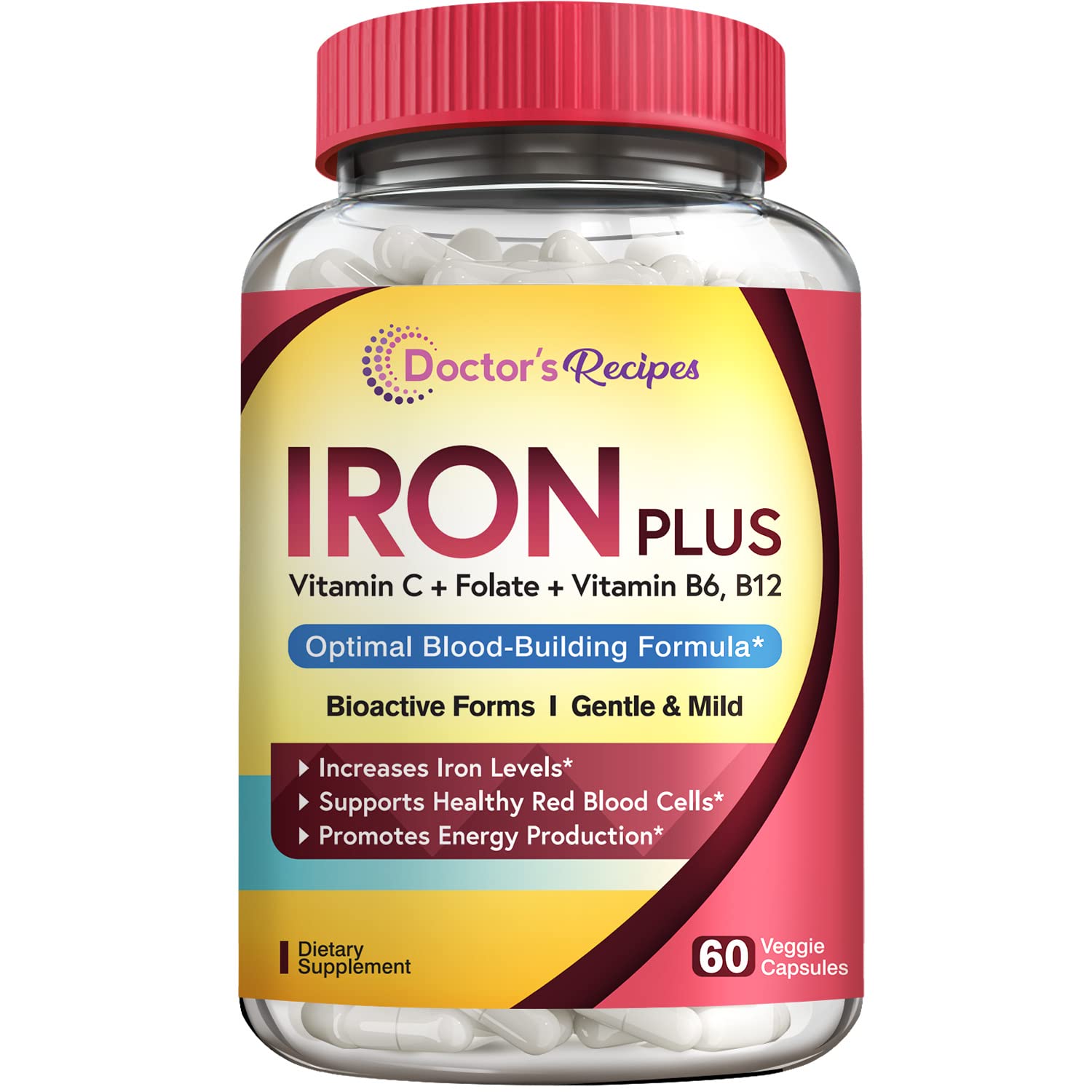 Foto 1 | Suplemento De Hierro Doctor's Recipes Iron Plus 60 Cápsulas Veganas - Venta Internacional.