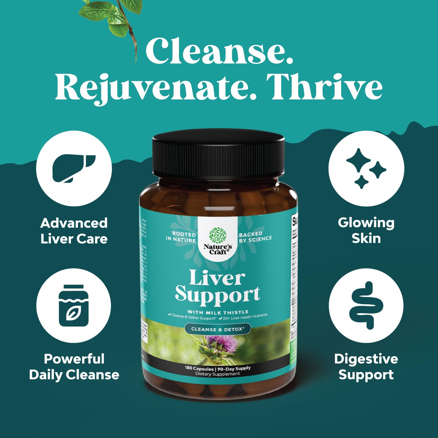 Foto 4 pulgar | Suplemento Natures Craft Liver Cleanse Detox 180 Cápsulas - Venta Internacional.