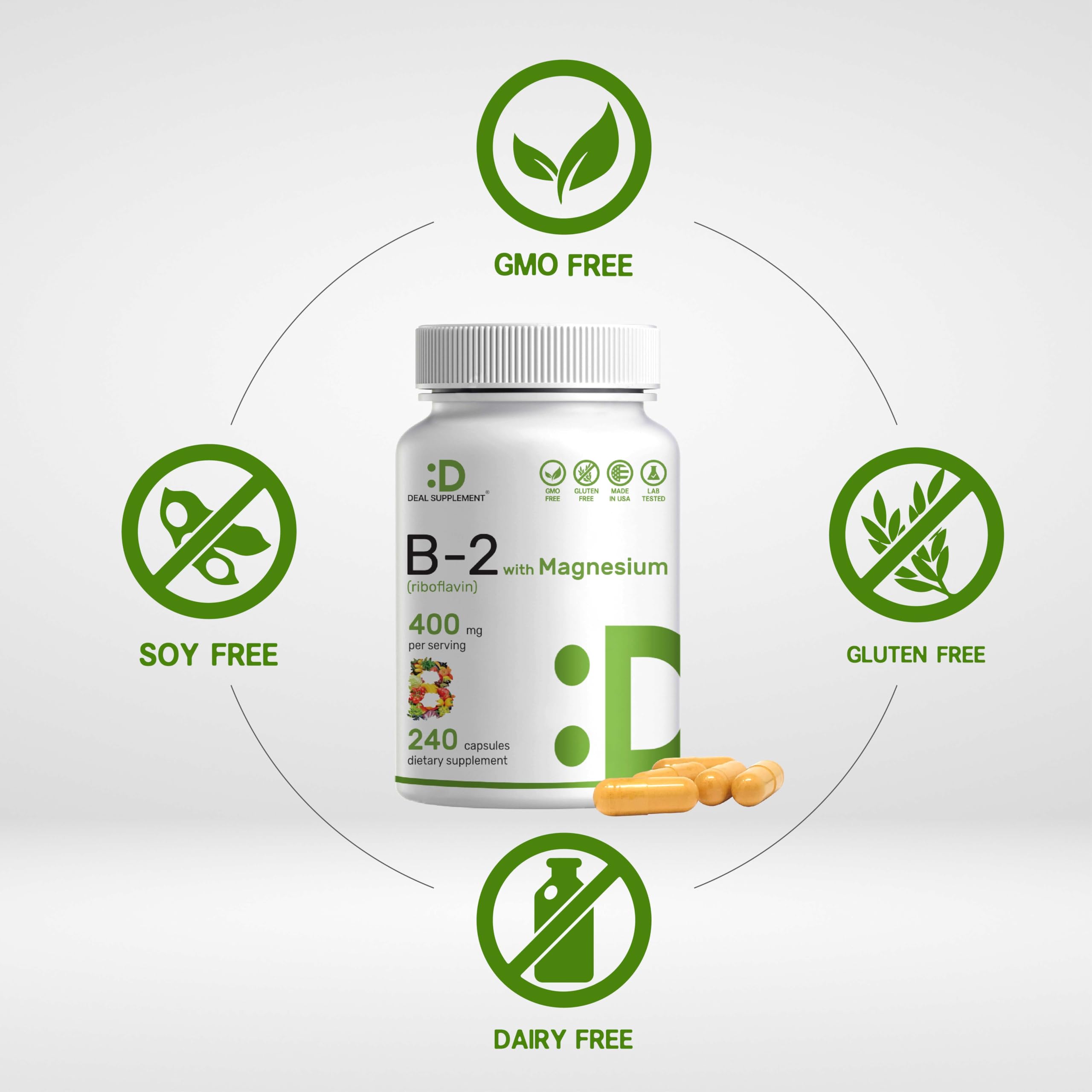 Foto 4 pulgar | Suplemento, Oferta, Vitamina B2, Riboflavina, 400 Mg, 240 Cápsulas - Venta Internacional.