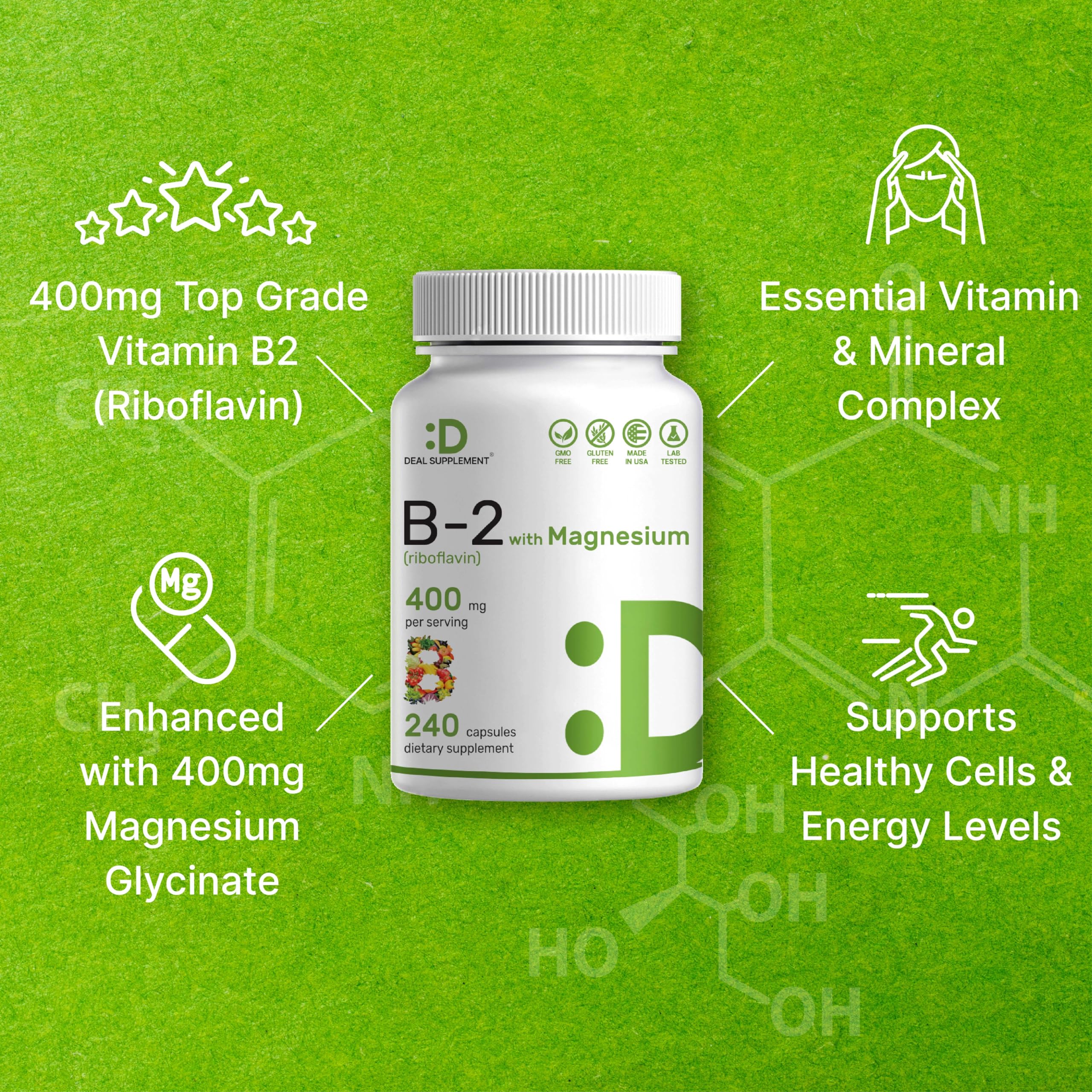 Foto 5 pulgar | Suplemento, Oferta, Vitamina B2, Riboflavina, 400 Mg, 240 Cápsulas - Venta Internacional.