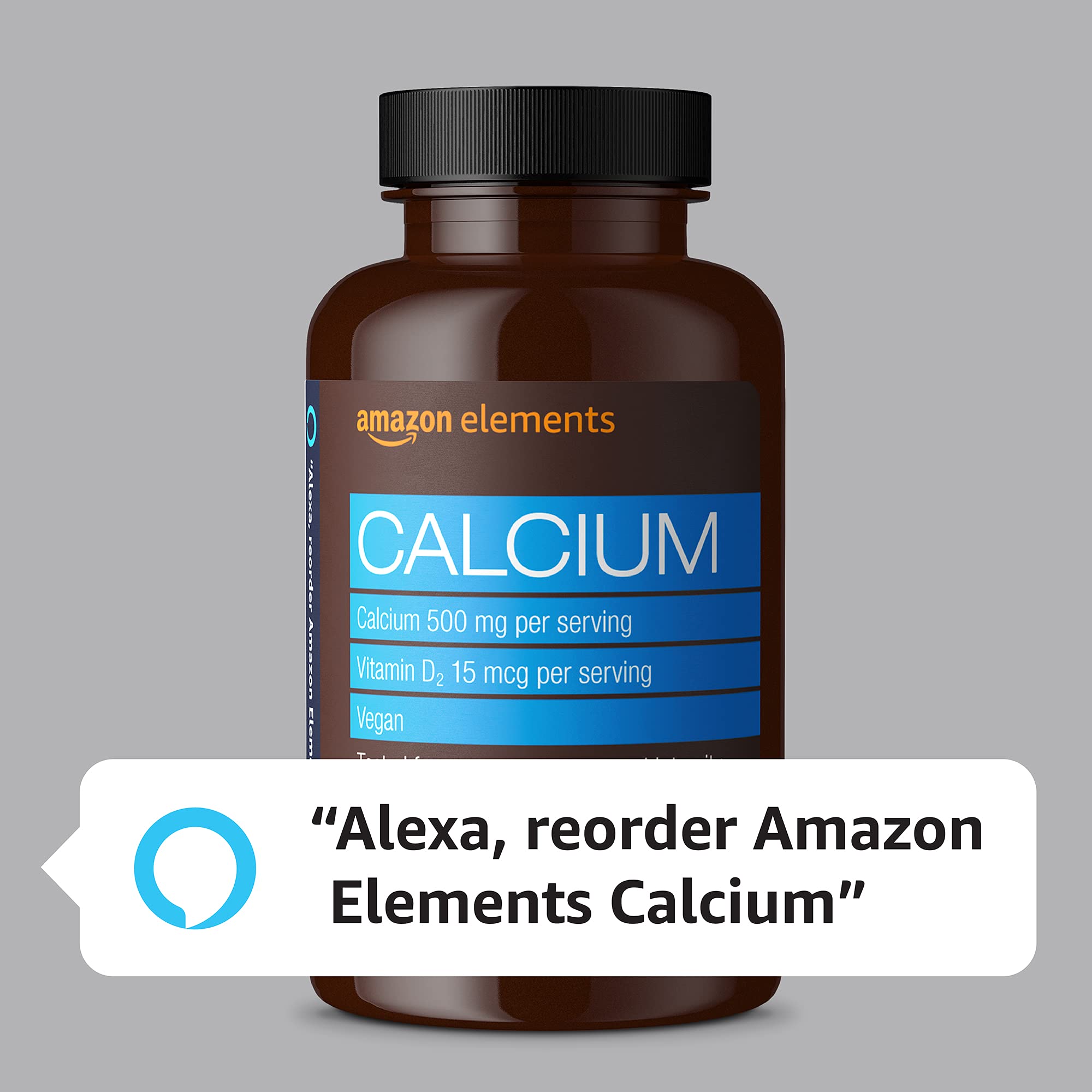 Foto 5 pulgar | Suplemento Amazon Elements Calcium + Vitamina D2 65 Comprimidos - Venta Internacional.