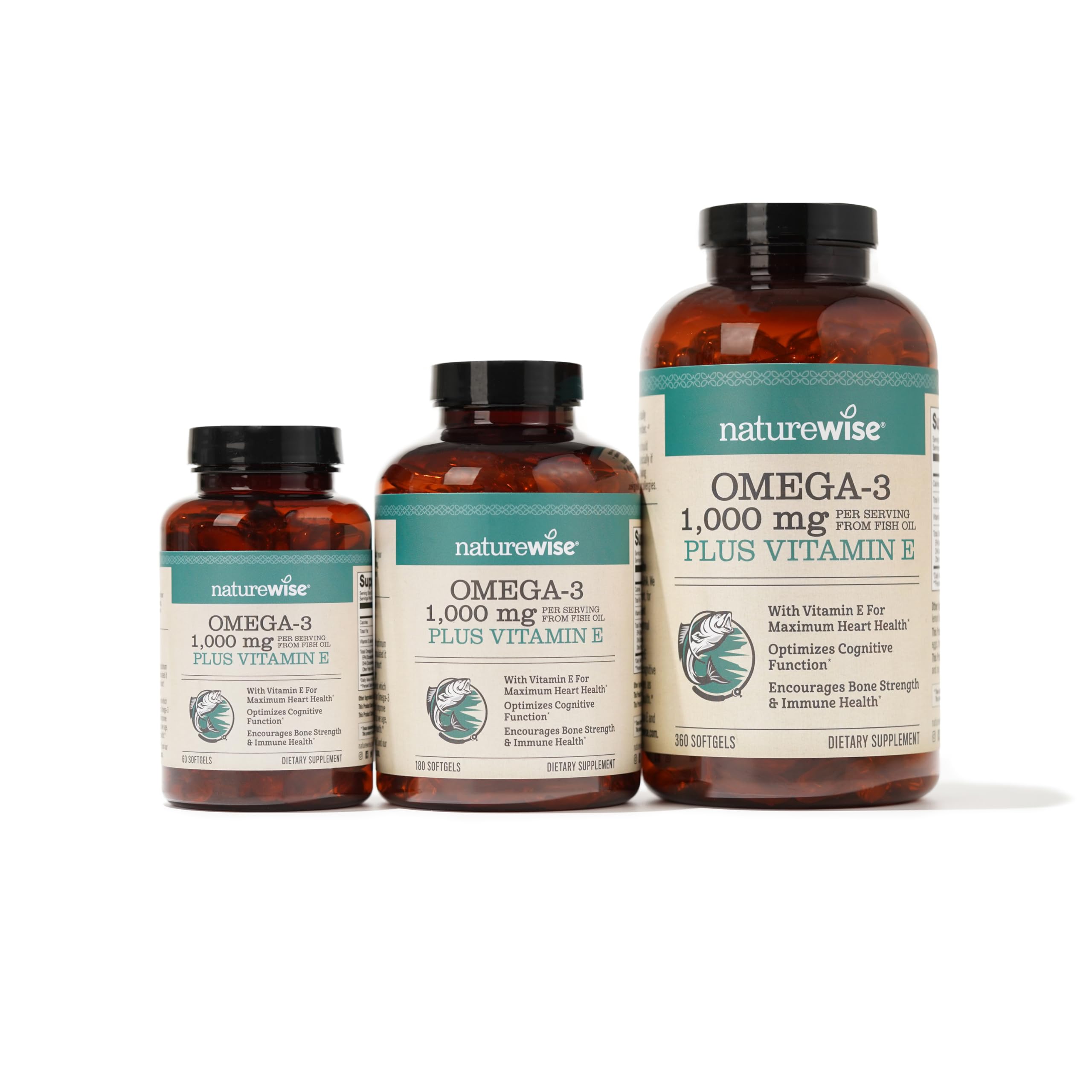 Foto 4 | Suplemento De Aceite De Pescado Omega 3 Extra Fuerte De Naturewise 360 Cápsulas Blandas - Venta Internacional.