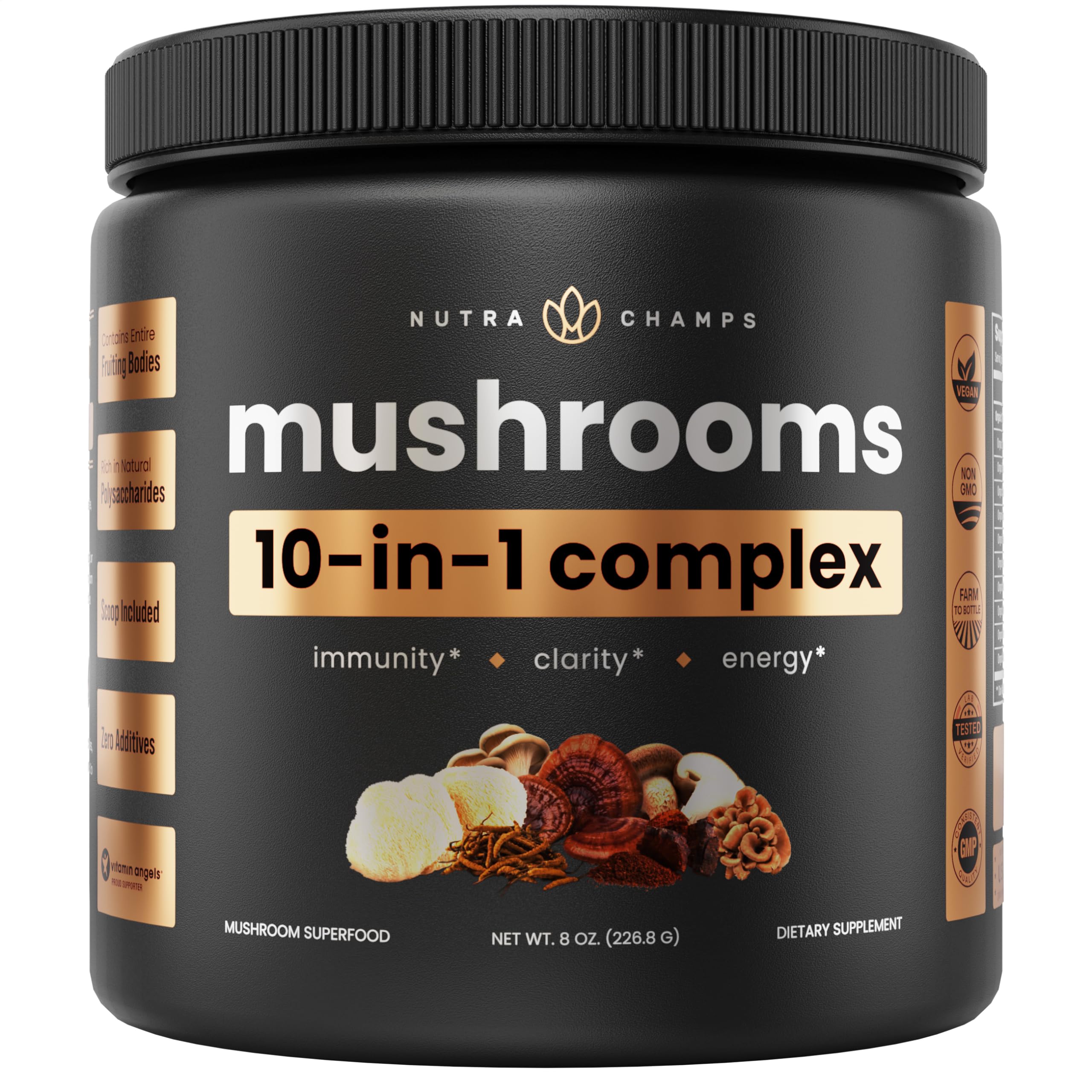 Foto 1 | Mezcla De Suplementos De Hongos En Polvo Nutrachamps 230 Ml 10 En 1 - Venta Internacional.