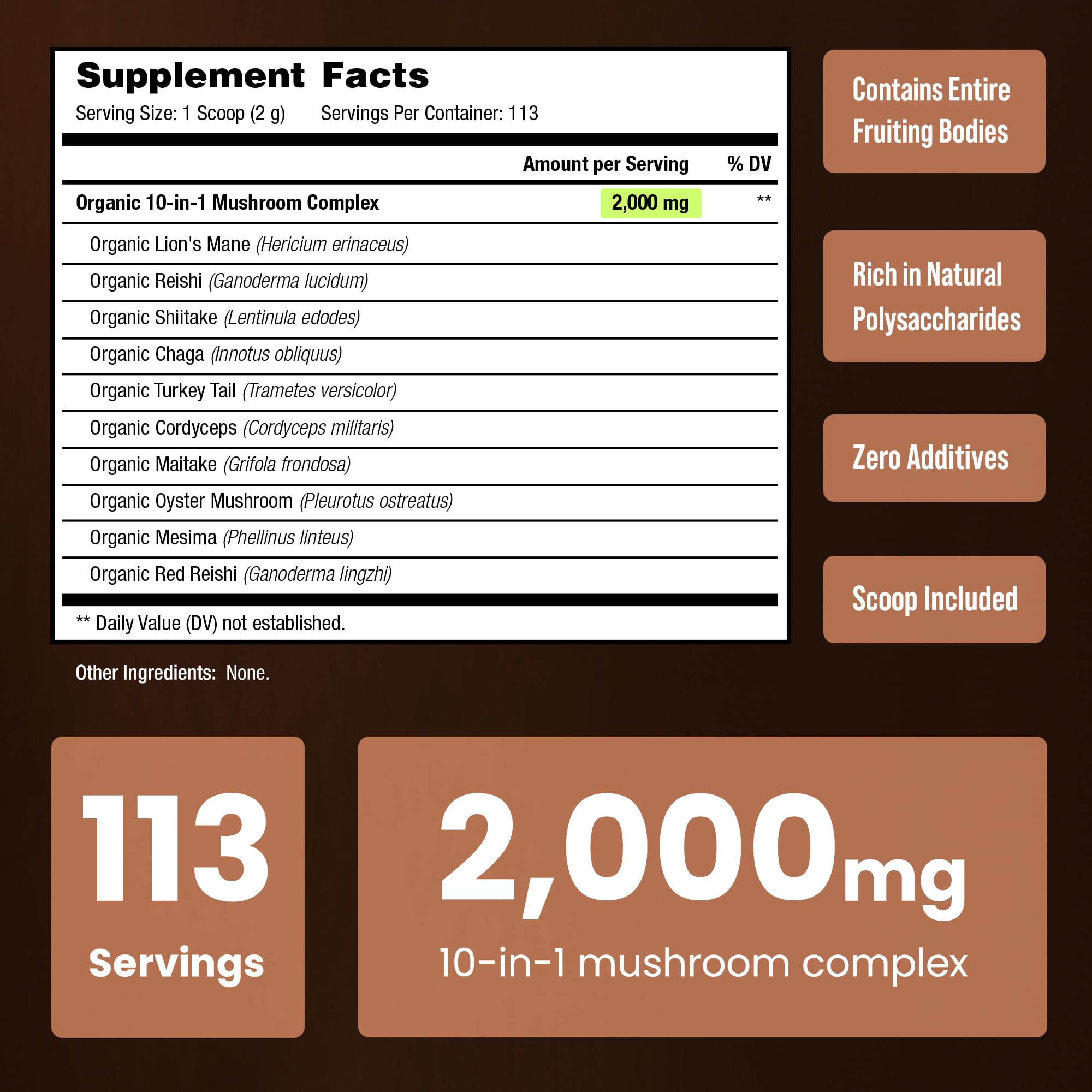 Foto 5 pulgar | Mezcla De Suplementos De Hongos En Polvo Nutrachamps 230 Ml 10 En 1 - Venta Internacional.