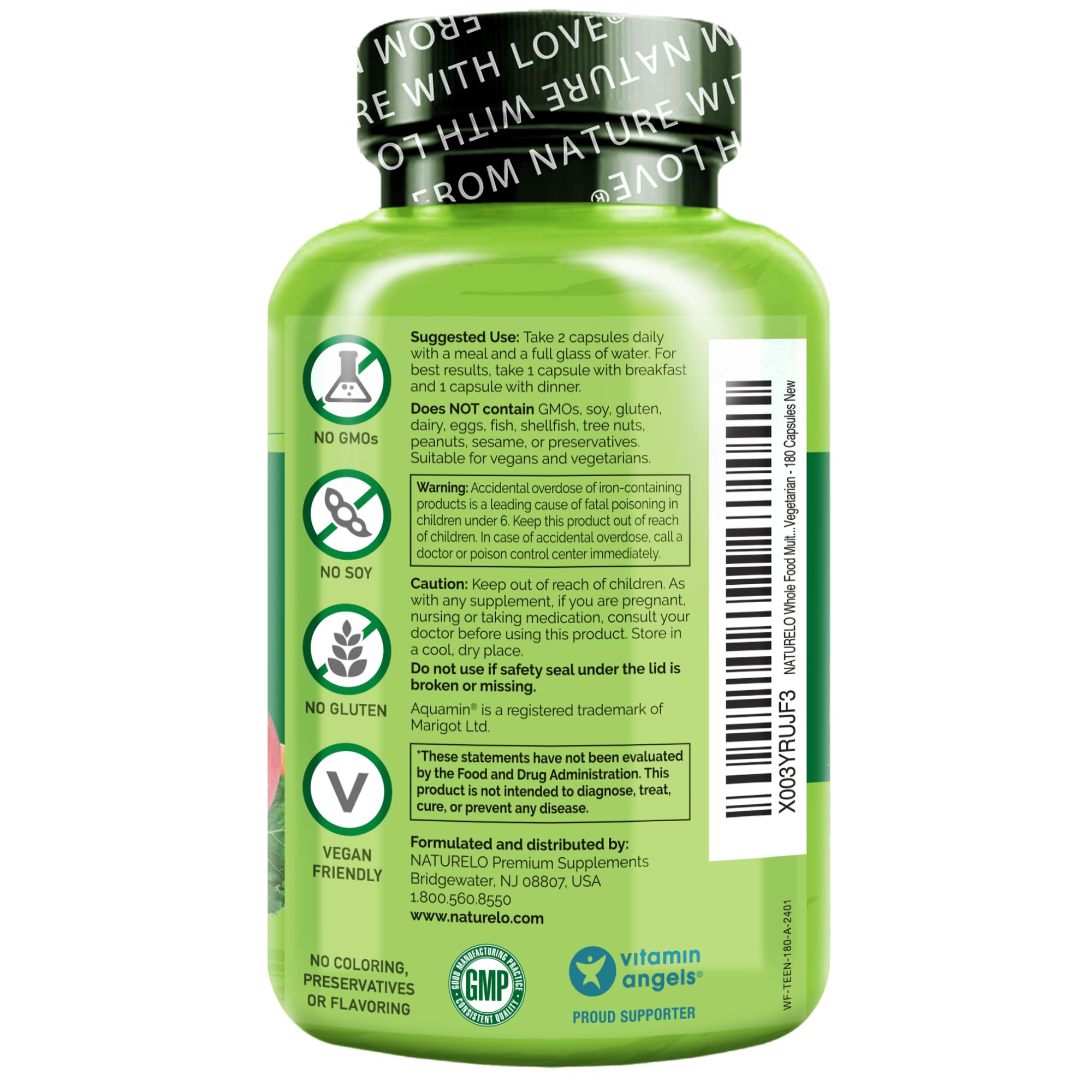 Foto 3 pulgar | Suplemento Multivitamínico Naturelo Whole Food Teens 180 Cápsulas - Venta Internacional.