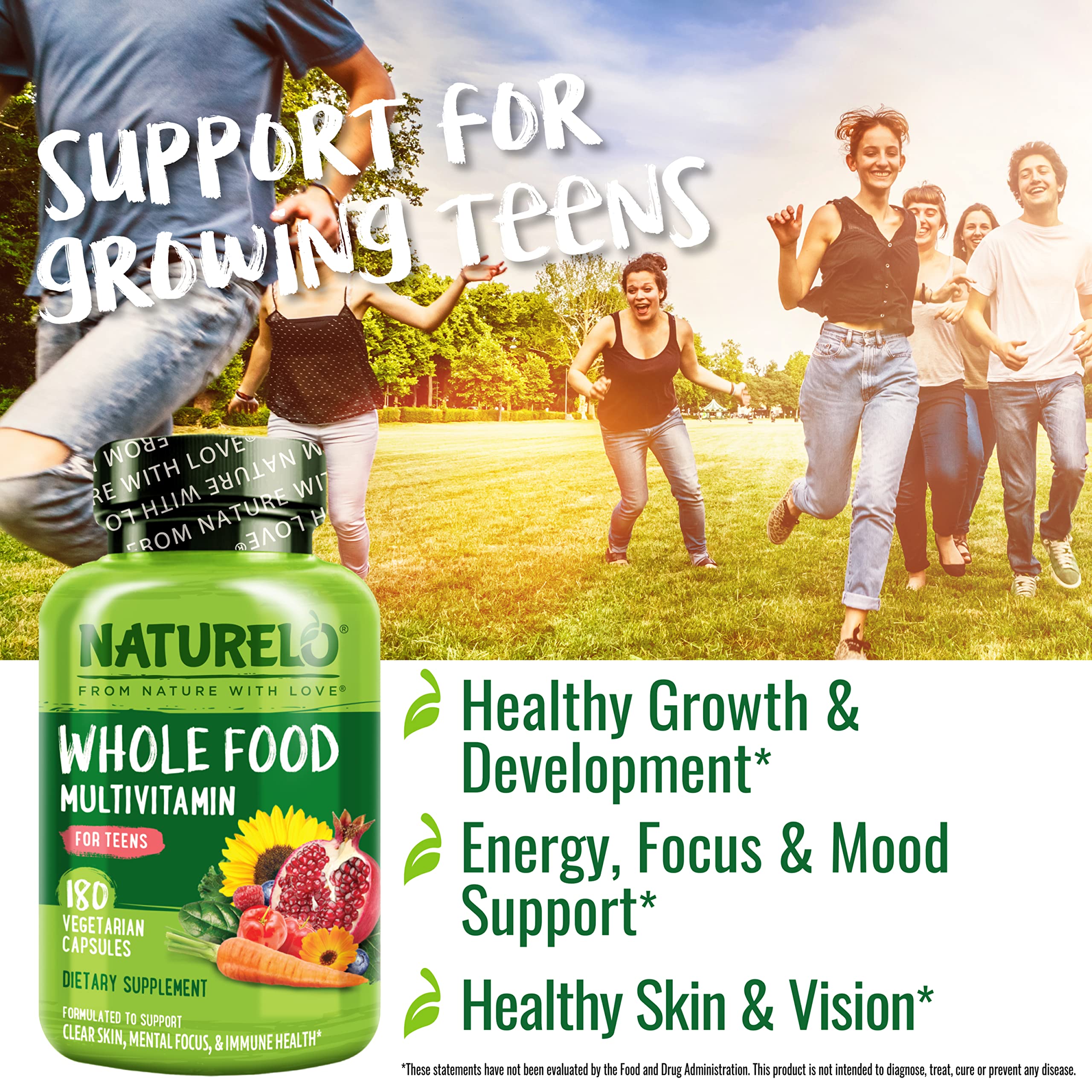 Foto 6 | Suplemento Multivitamínico Naturelo Whole Food Teens 180 Cápsulas - Venta Internacional.
